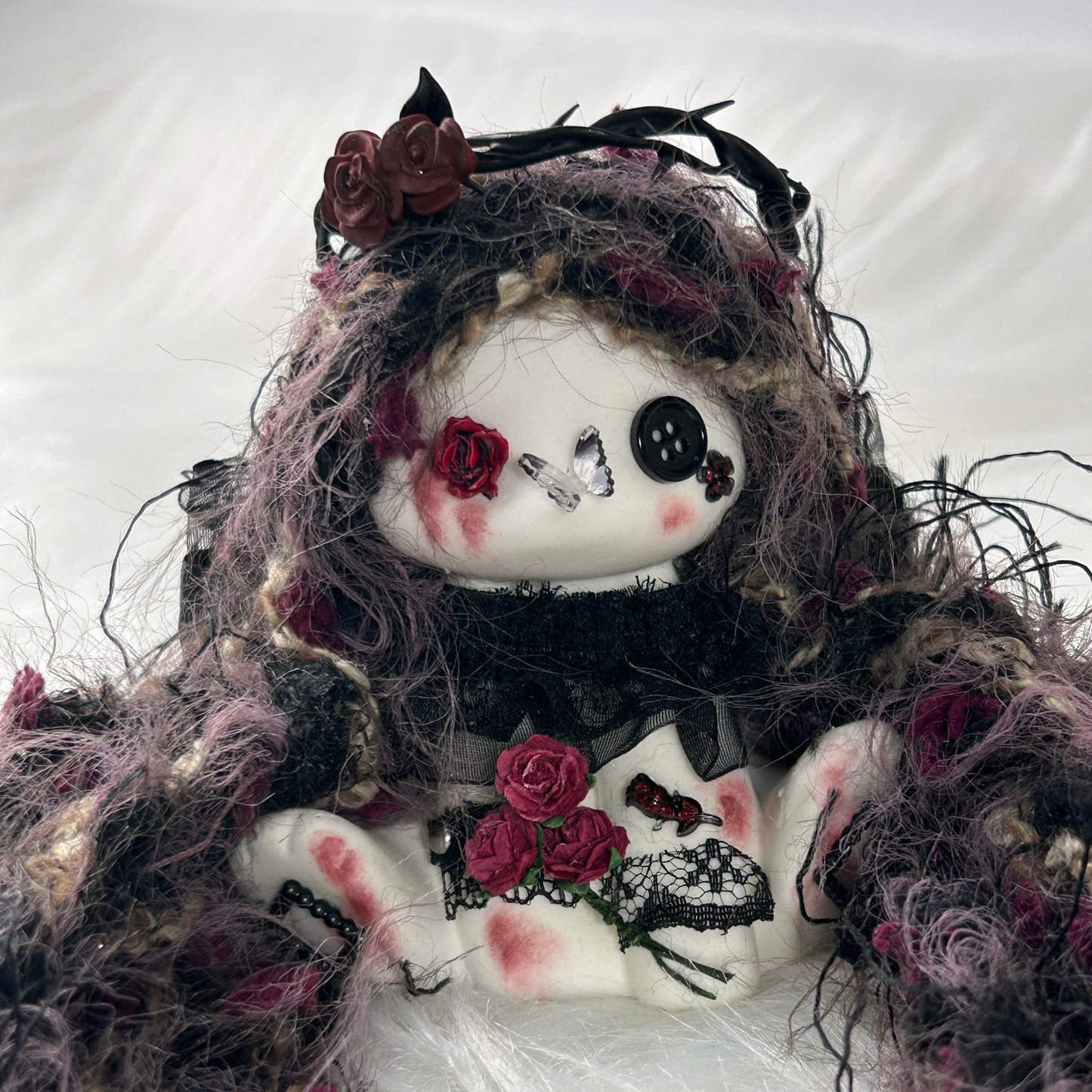 Midnight Rose Doll Bunny Squishy Toy (one-of-a-kind)