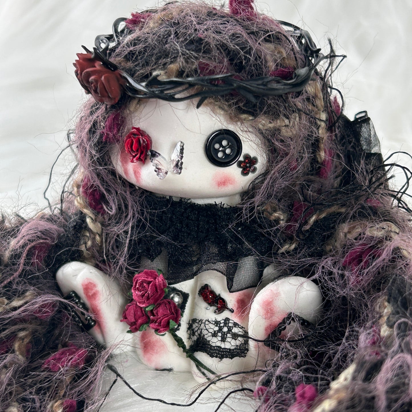 Midnight Rose Doll Bunny Squishy Toy (one-of-a-kind)
