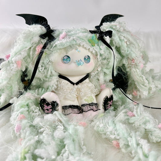 Mint Twin-Tail Little Demon Bunny Squishy Toy (one-of-a-kind)