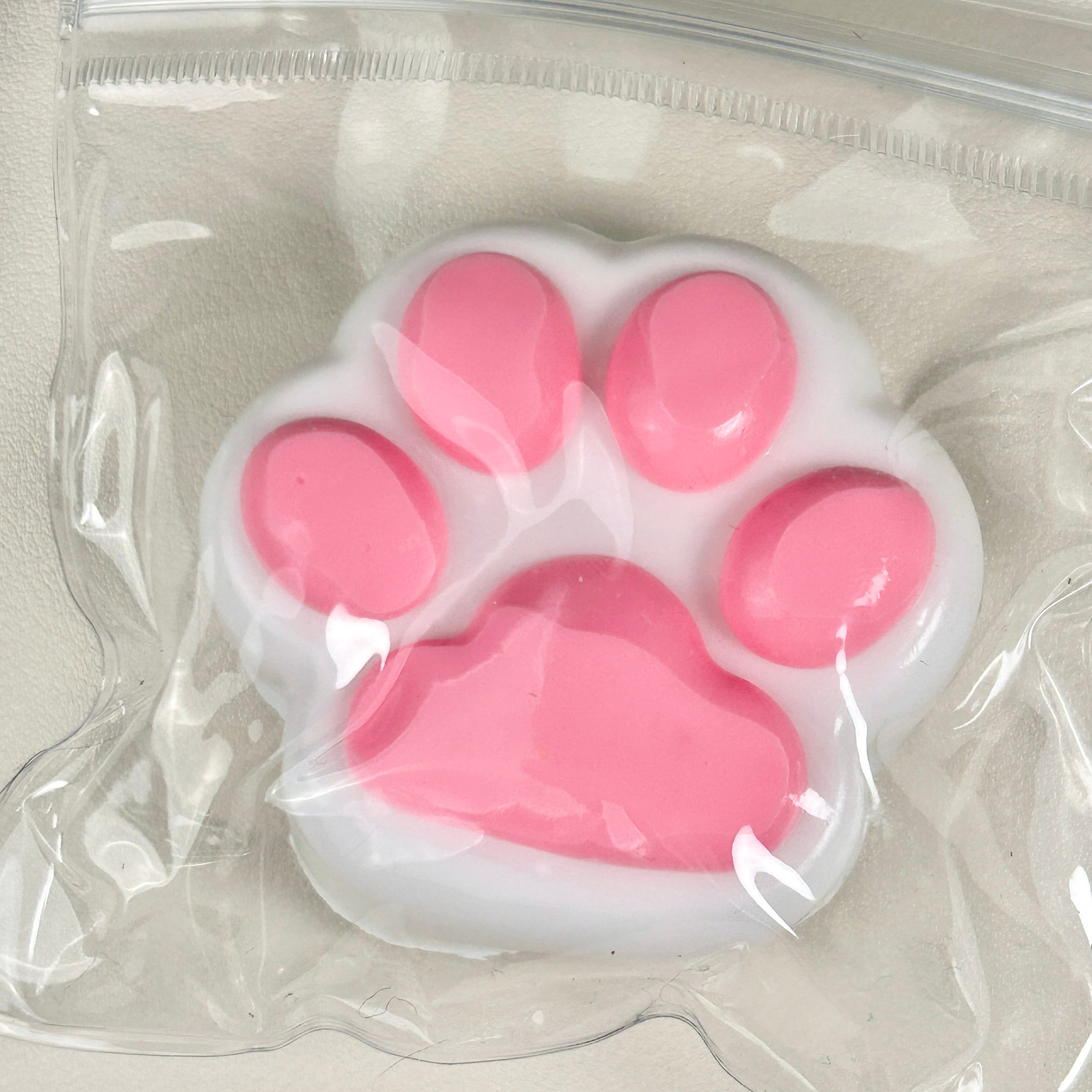 Small White pink Catpaw Squishy Toy