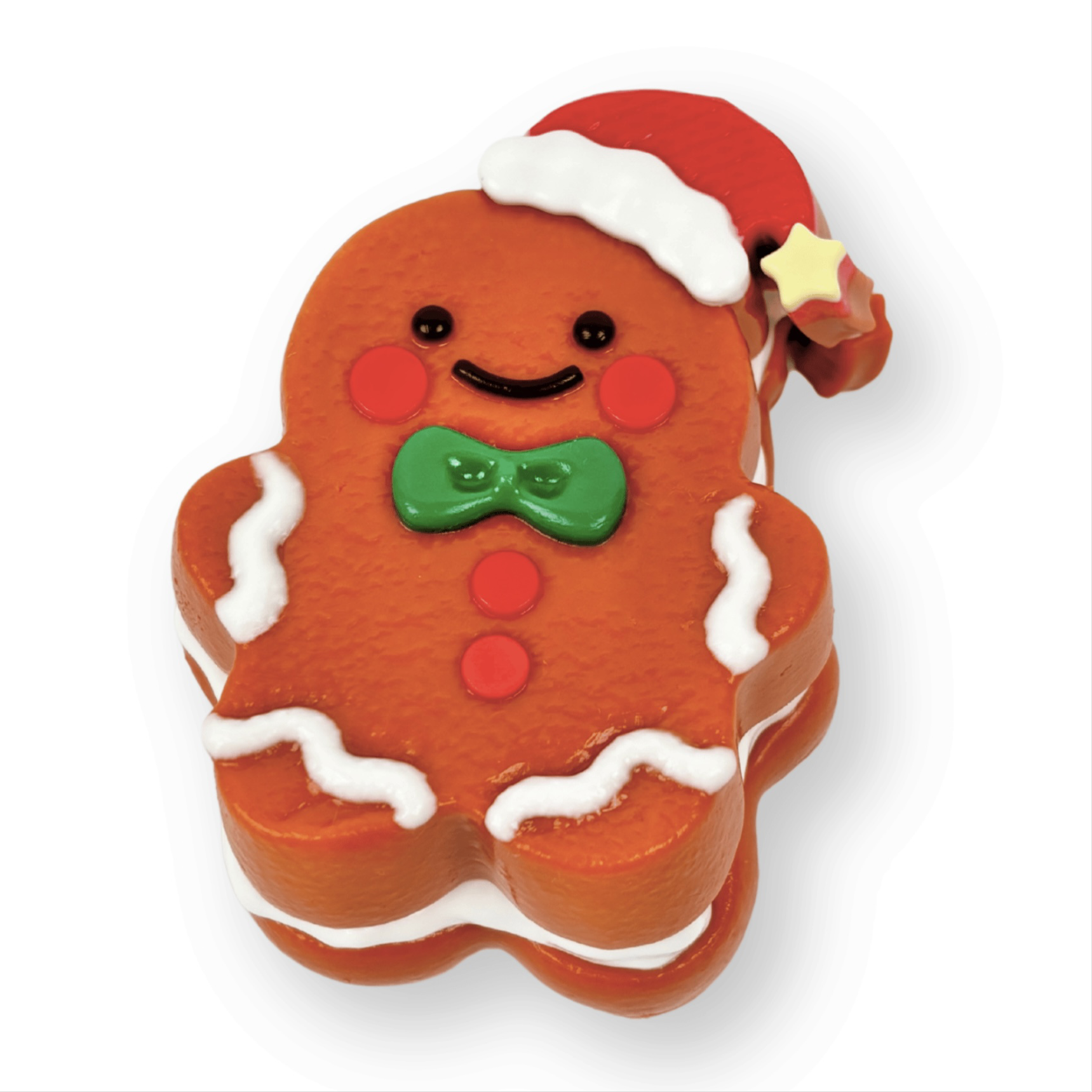 Santa Hat Gingerbread Man Squishy Toy