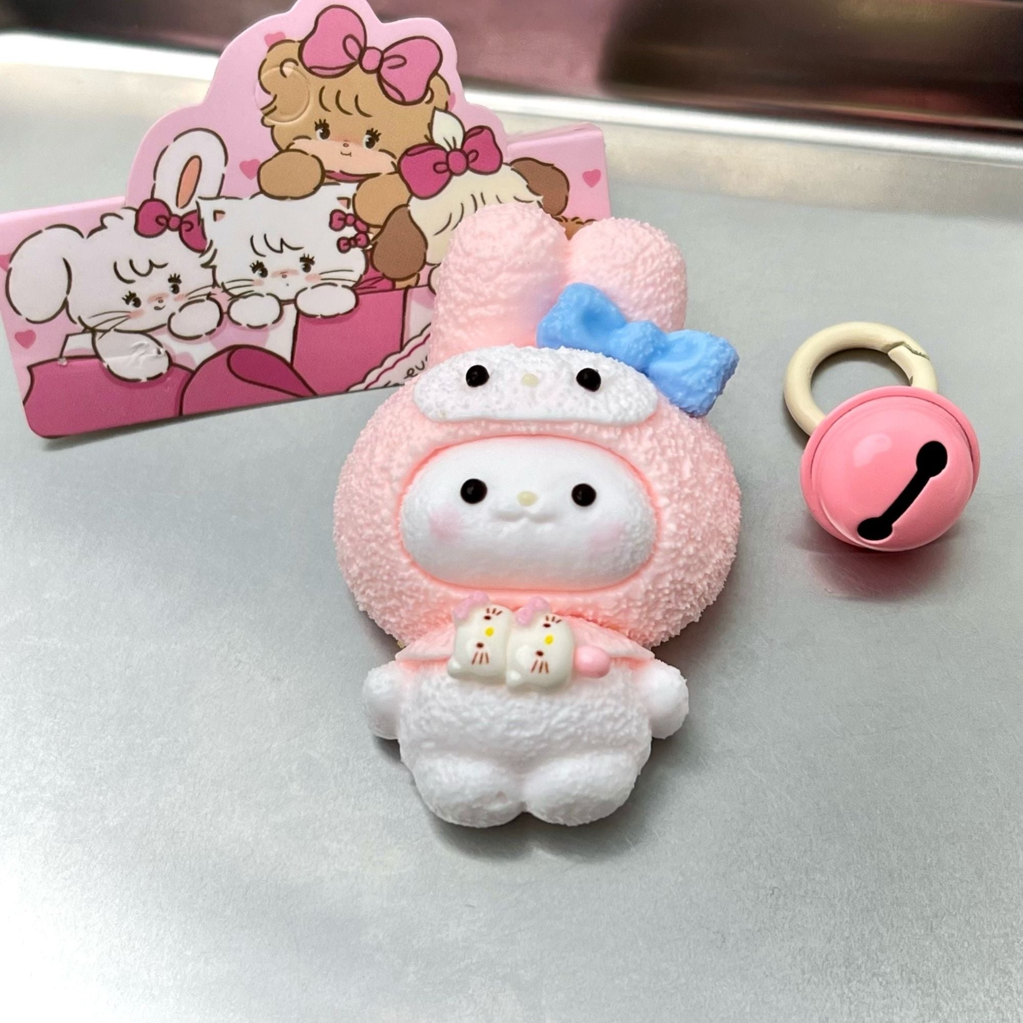 Pink Bunny Suit Baby Squishy Toy