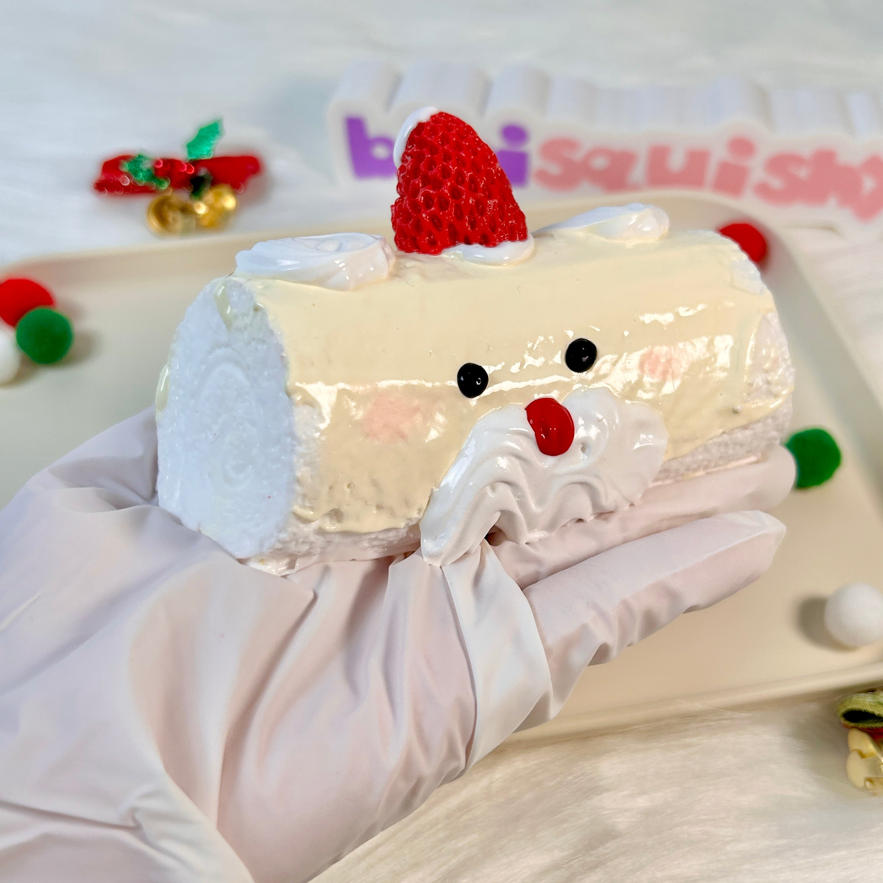 Christmas Santa Cake Roll Squishy Toy