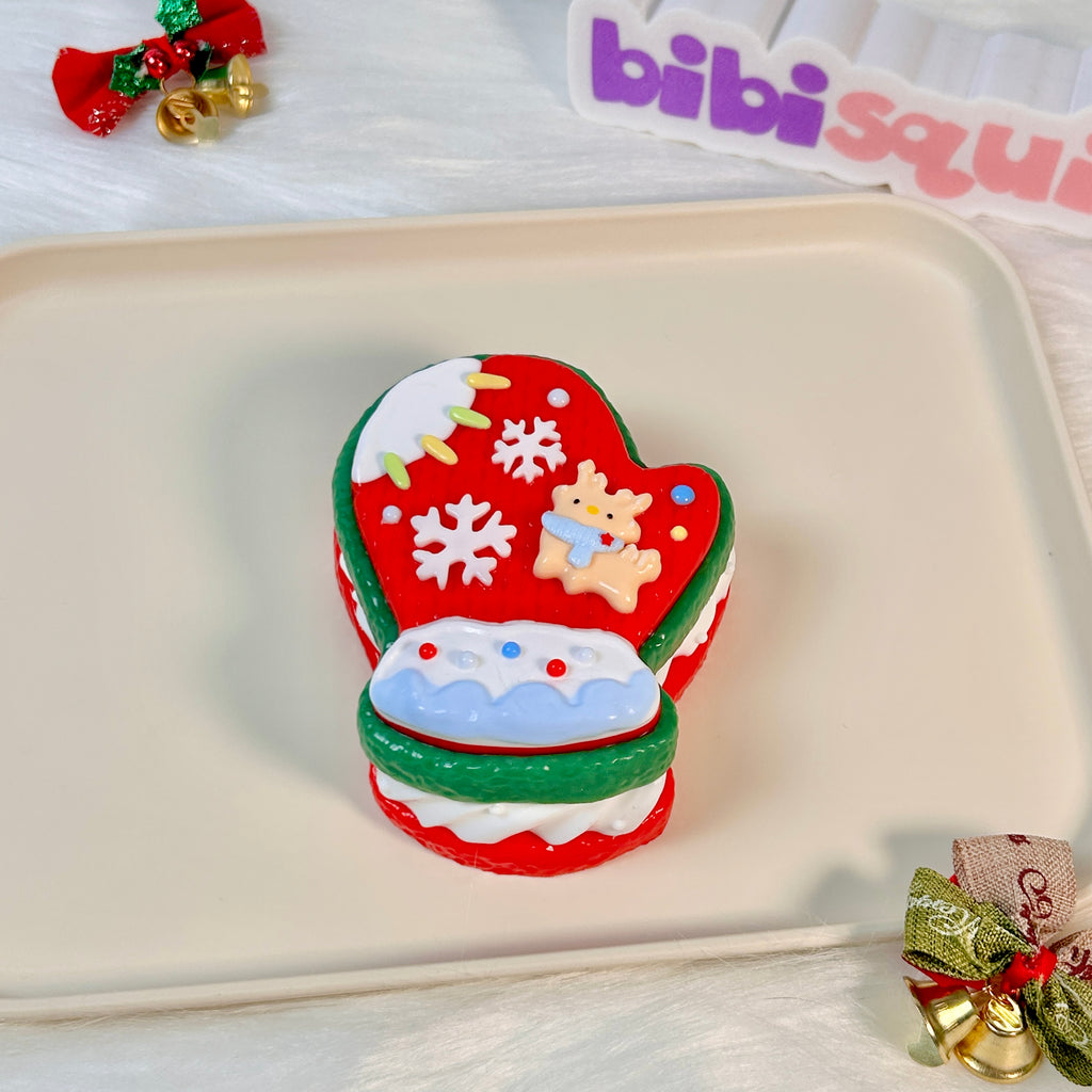 Christmas Gloves Cookie Squishy Toy