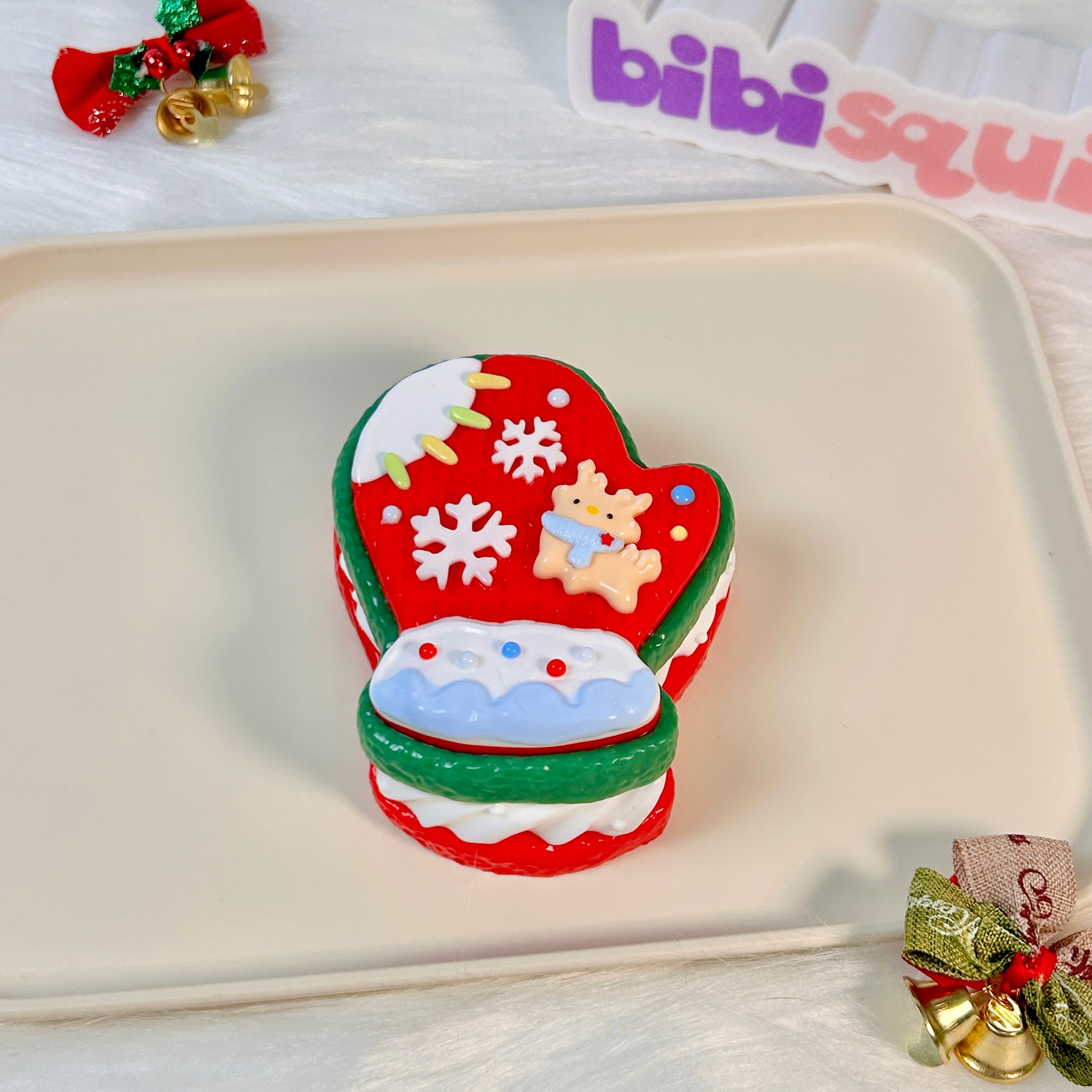 Christmas Gloves Cookie Squishy Toy