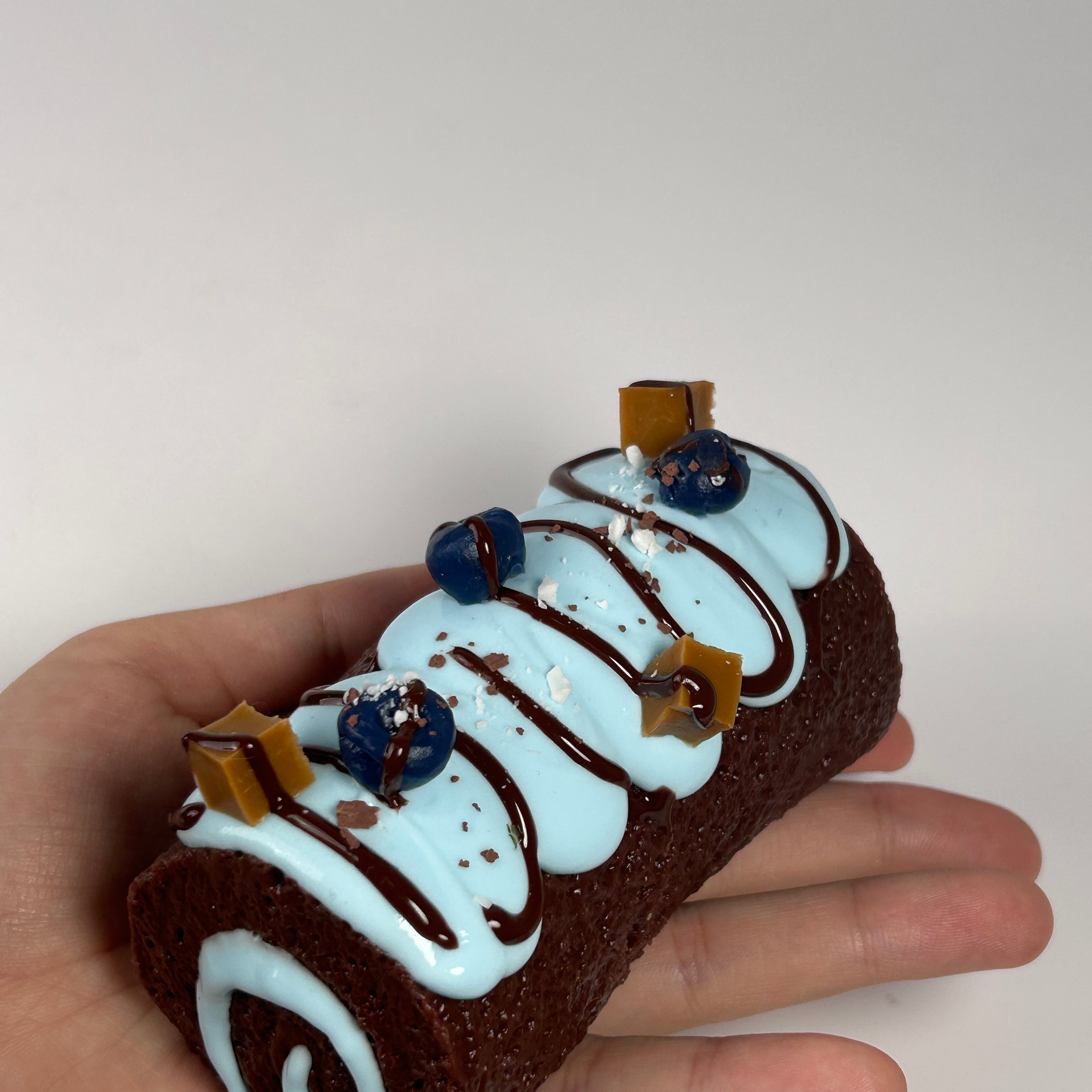 Blueberry Chocolate Cake Roll Squishy Toy