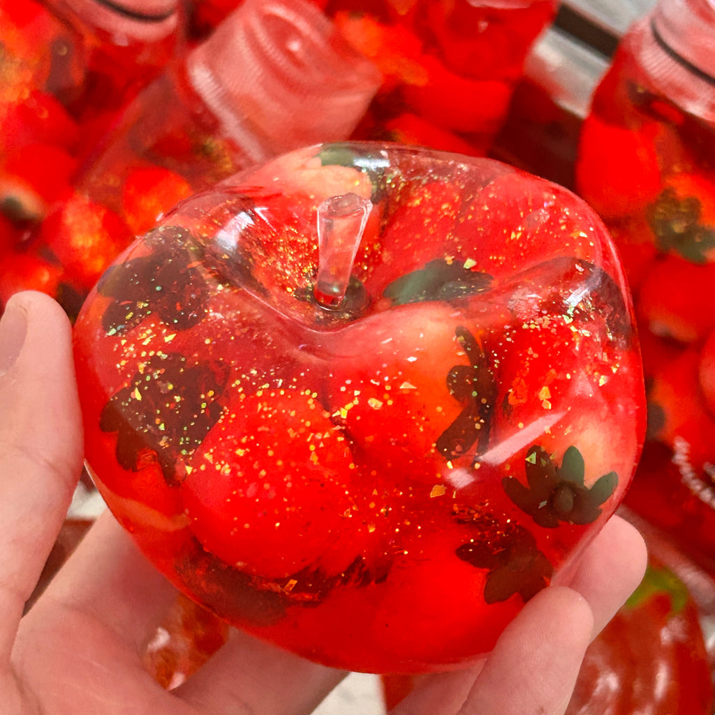 Strawberry Glitter Apple Squishy ✨