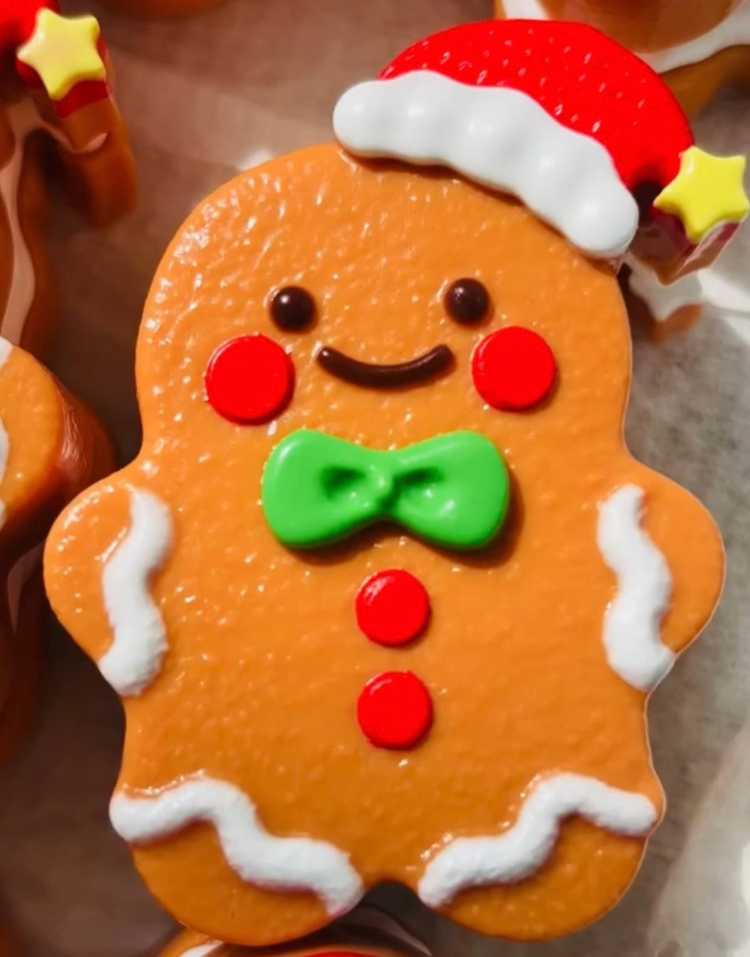 Santa Hat Gingerbread Man Squishy Toy