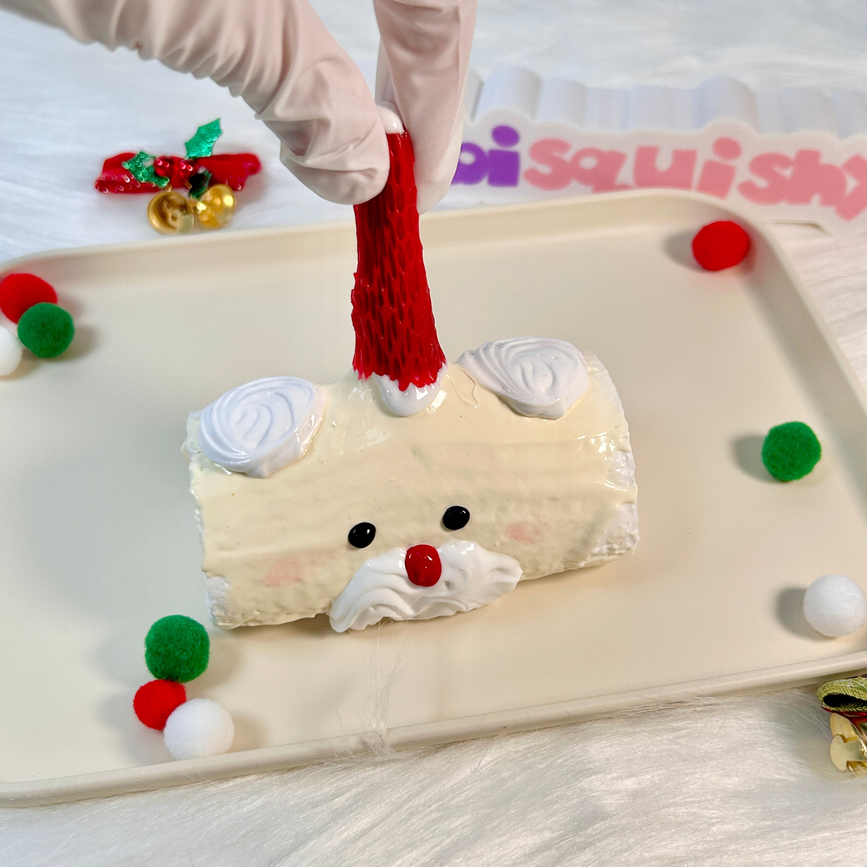 Christmas Santa Cake Roll Squishy Toy