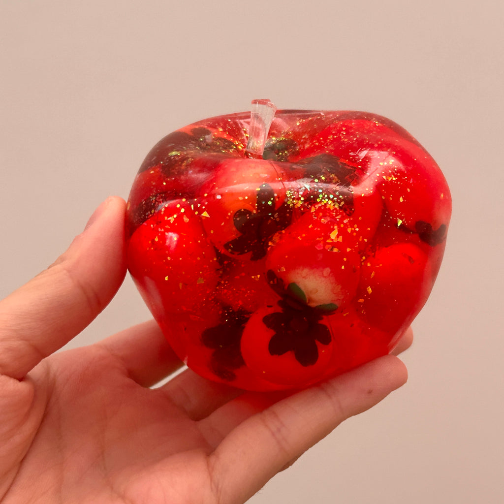 Strawberry Glitter Apple Squishy ✨