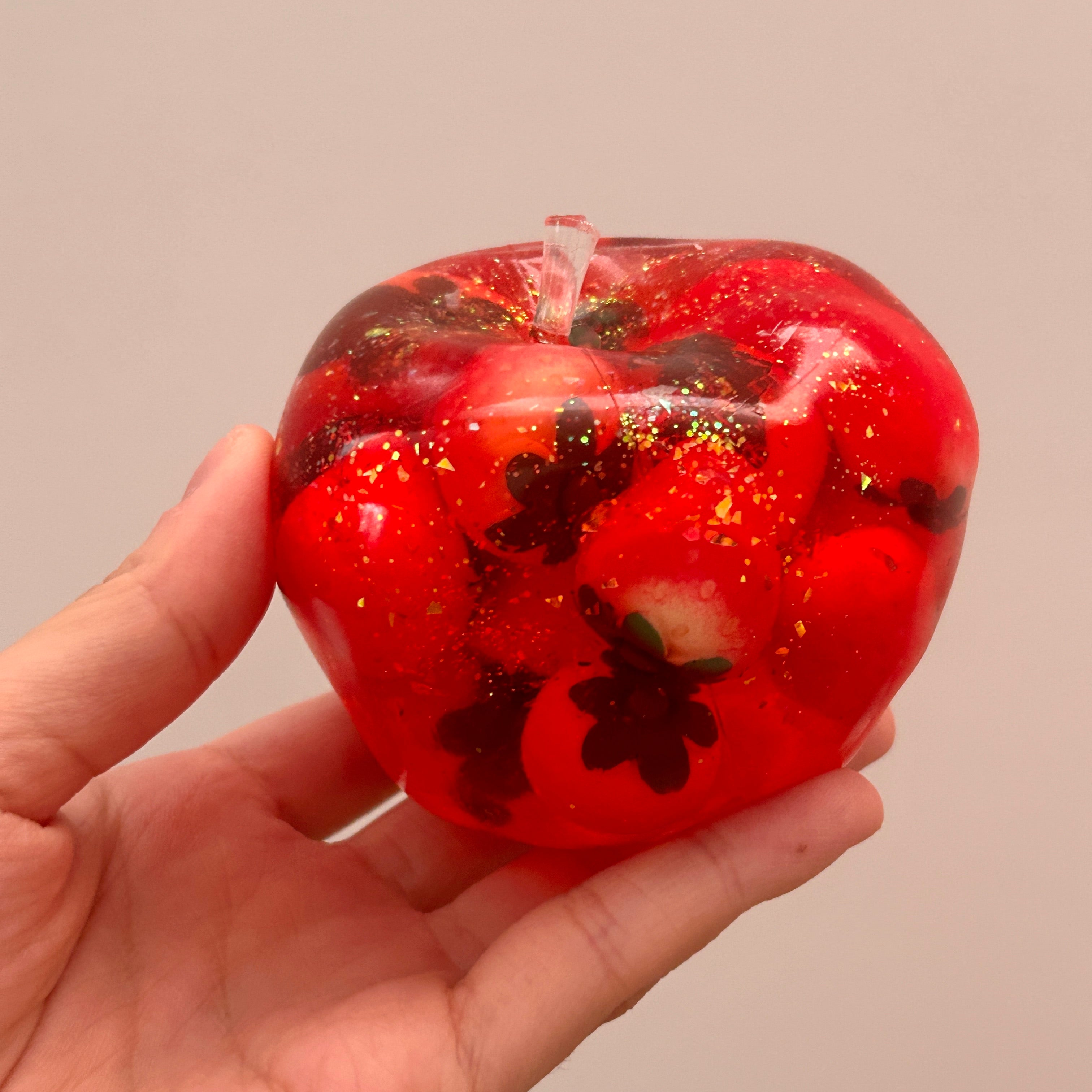 Strawberry Glitter Apple Squishy ✨