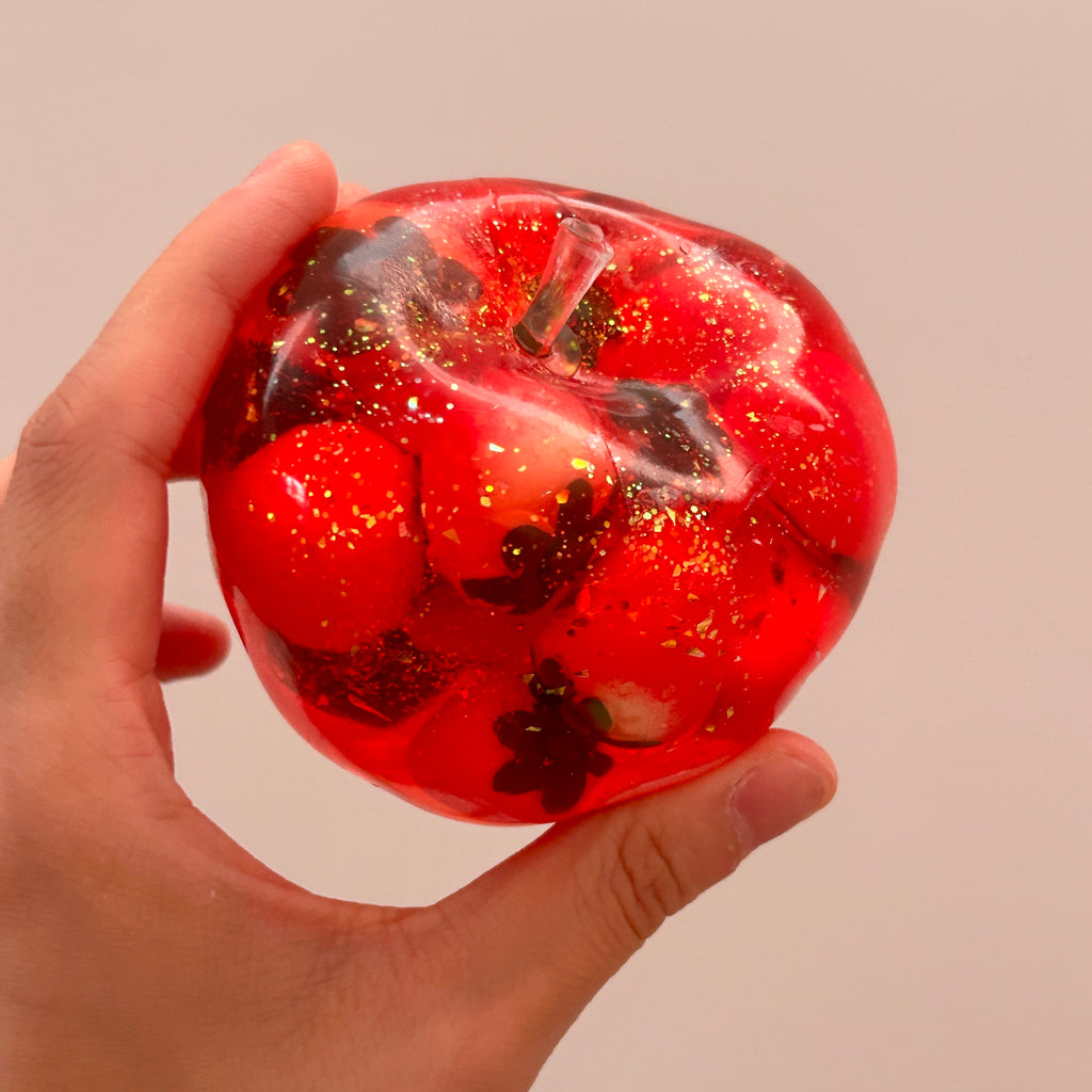Strawberry Glitter Apple Squishy ✨
