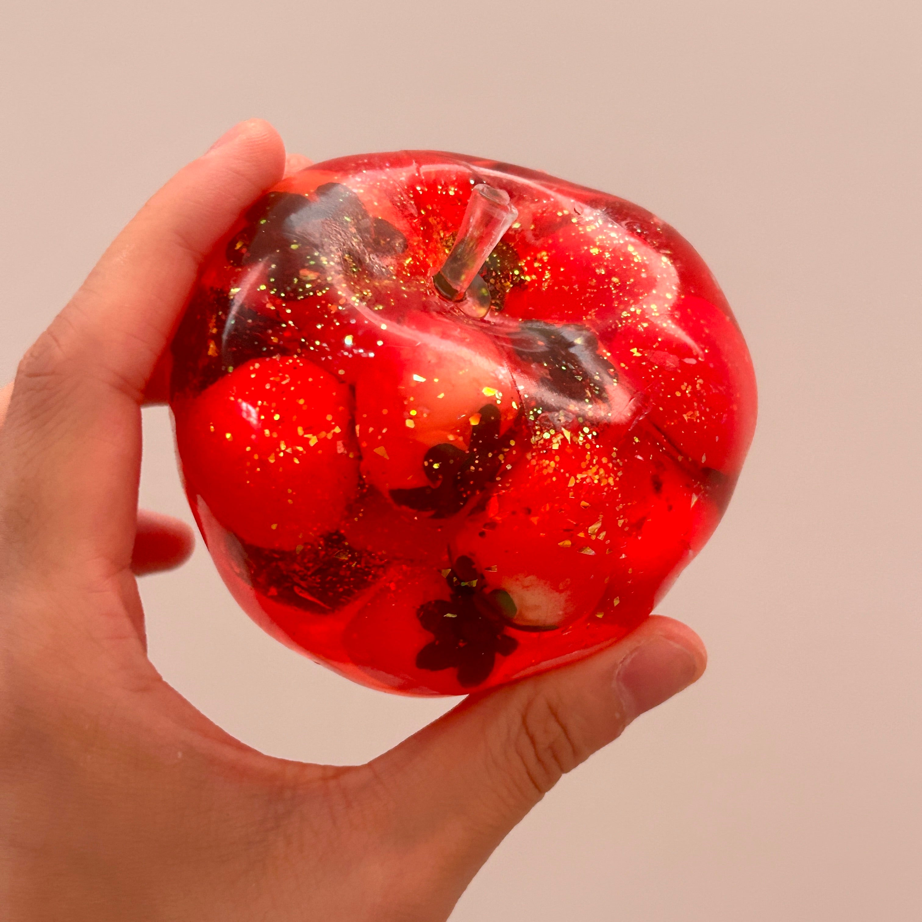 Strawberry Glitter Apple Squishy ✨