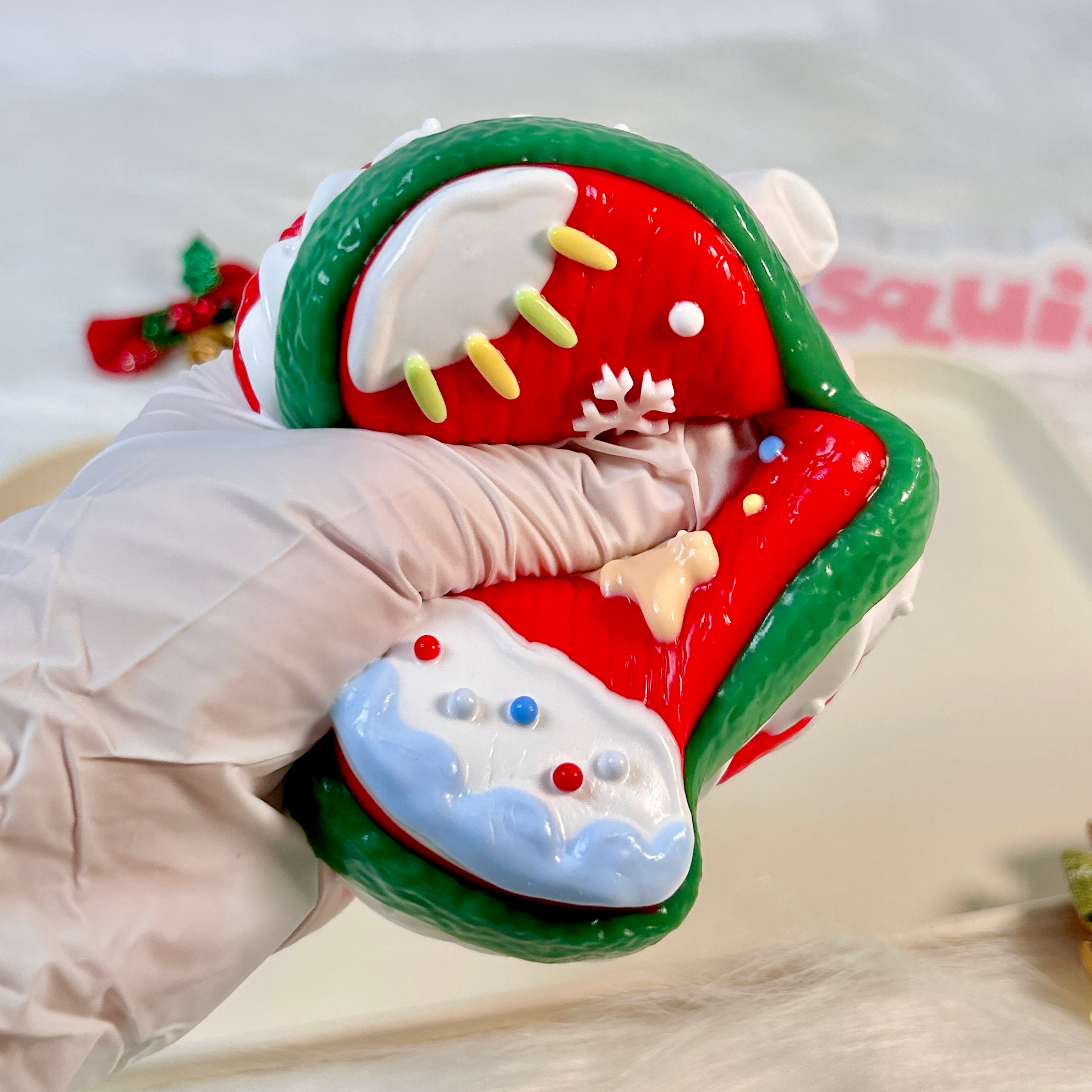Christmas Gloves Cookie Squishy Toy