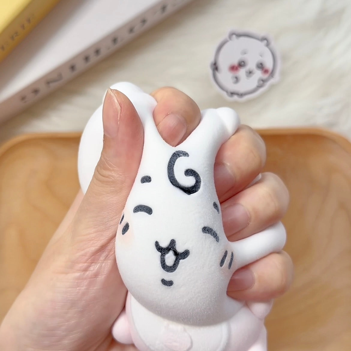 Chiikawa in a bib Squishy Tou