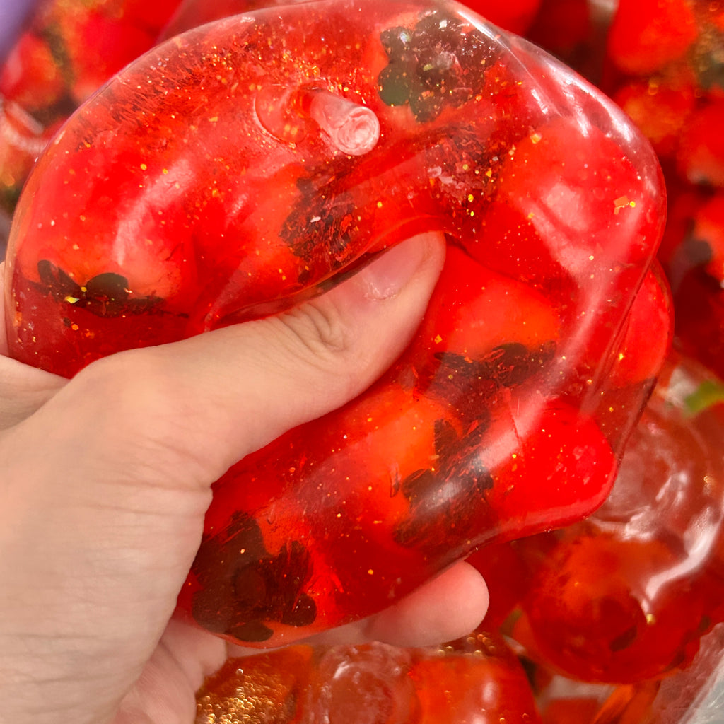 Strawberry Glitter Apple Squishy ✨