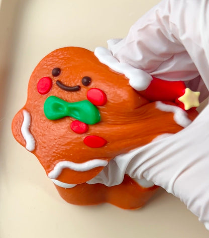 Santa Hat Gingerbread Man Squishy Toy