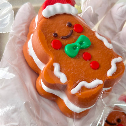 Santa Hat Gingerbread Man Squishy Toy