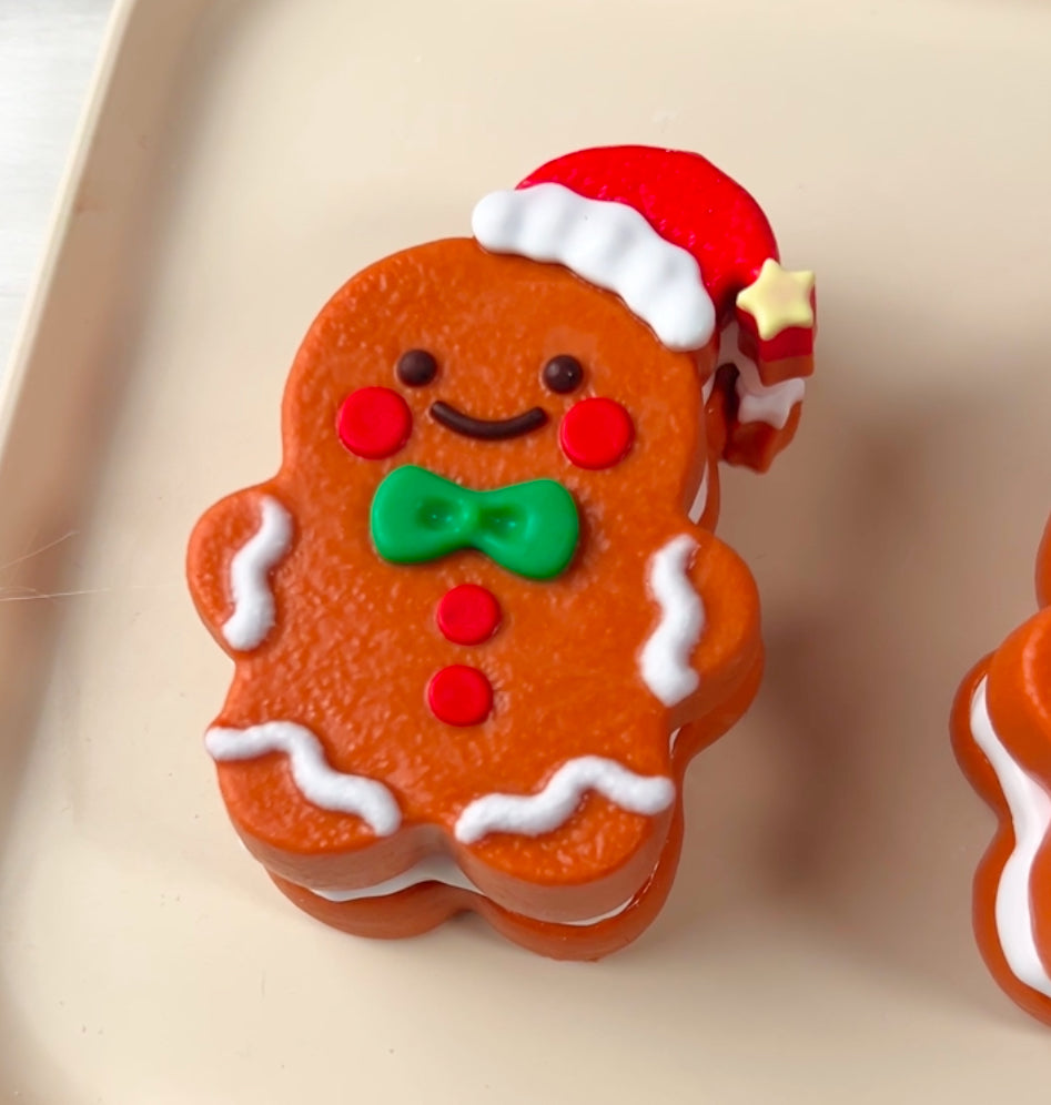 Santa Hat Gingerbread Man Squishy Toy