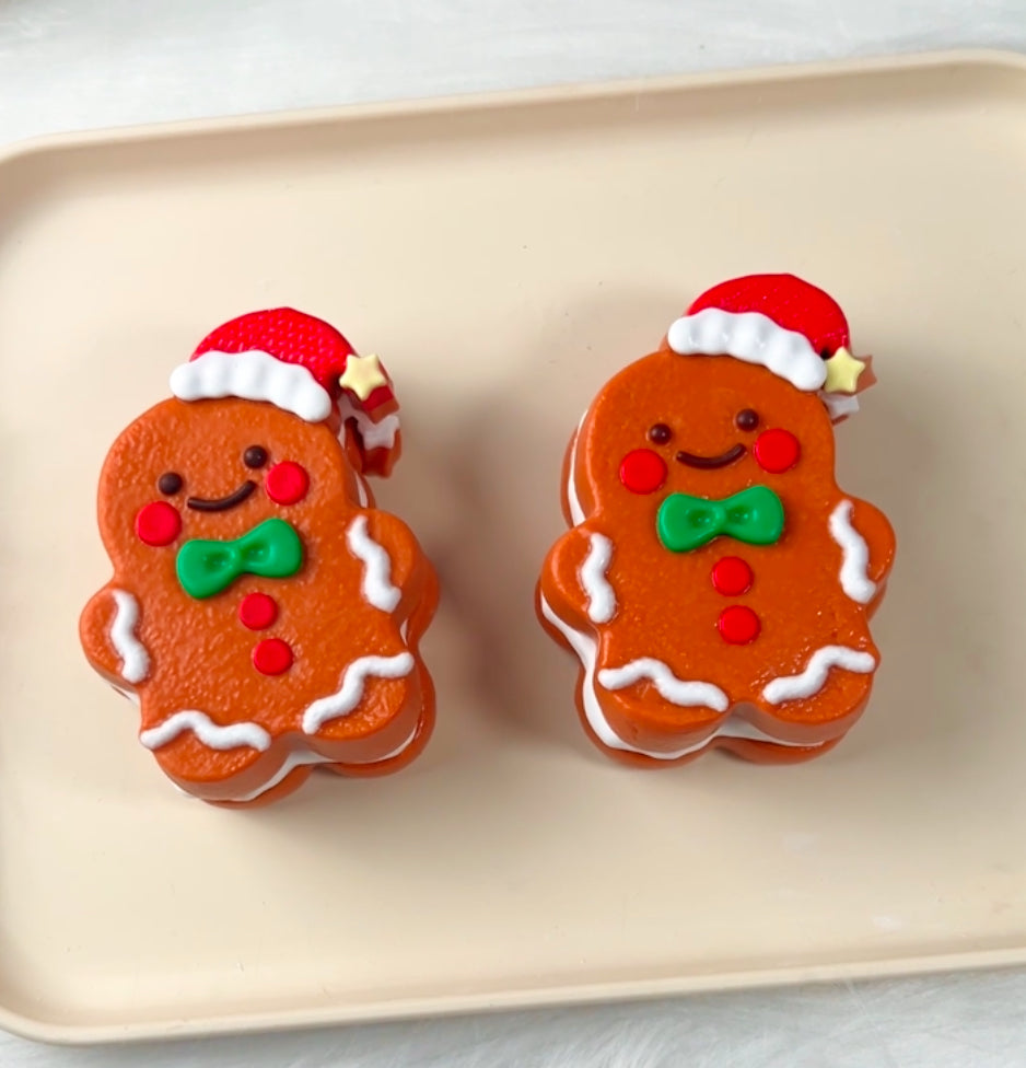 Santa Hat Gingerbread Man Squishy Toy