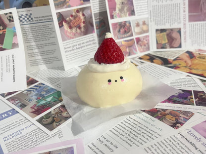 Strawberry Hat Daifuku Squishy Toy