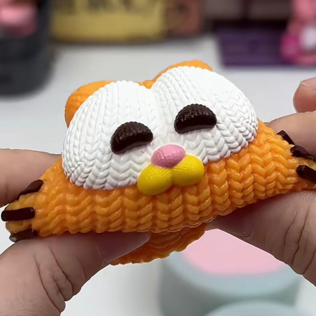Knitted Texture Garfield Squishy Toy