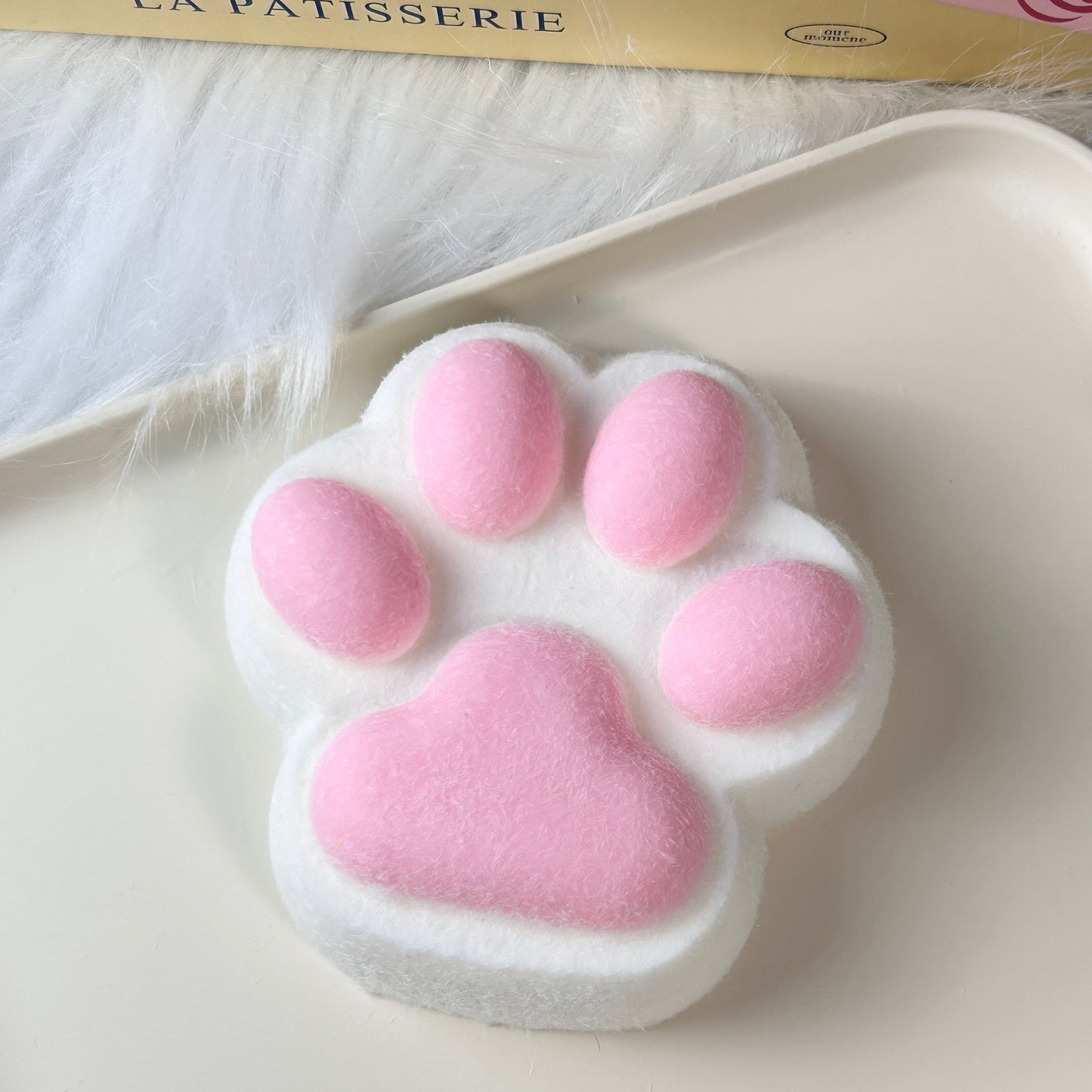 Big White pink Catpaw Squishy Toy