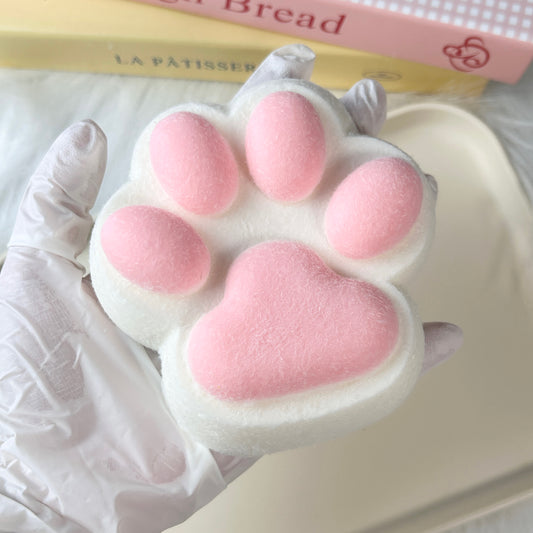 Big White pink Catpaw Squishy Toy