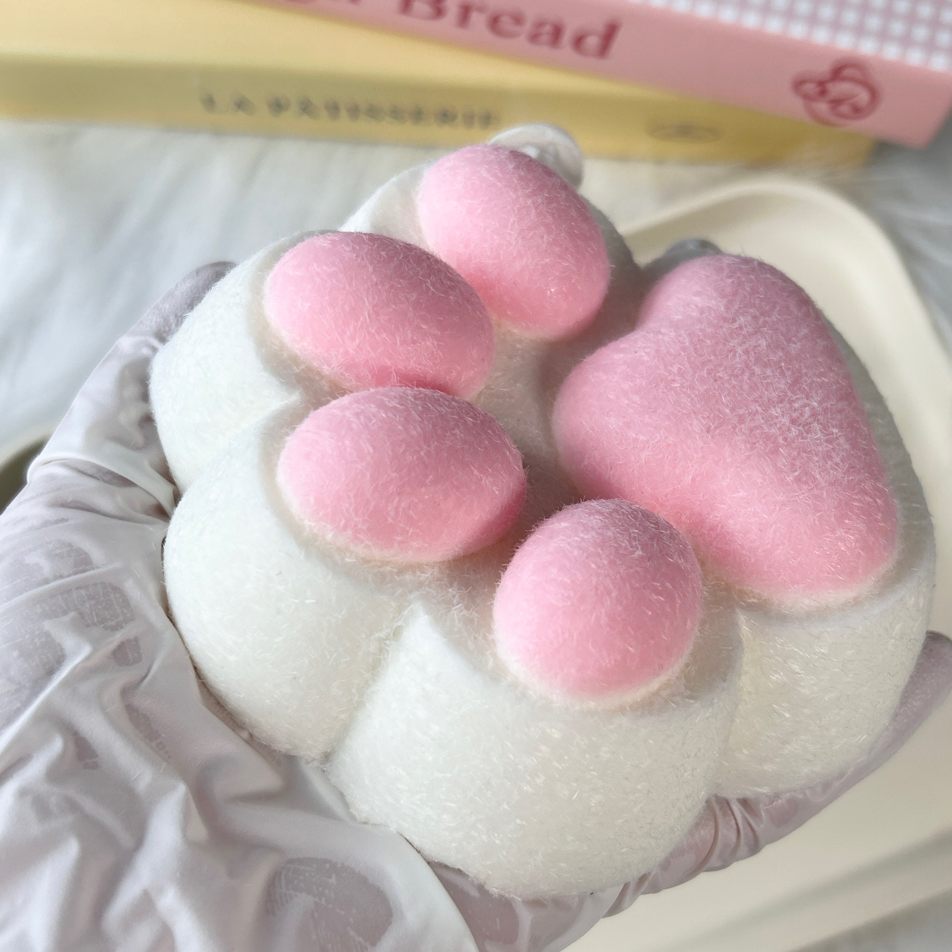 Big White pink Catpaw Squishy Toy