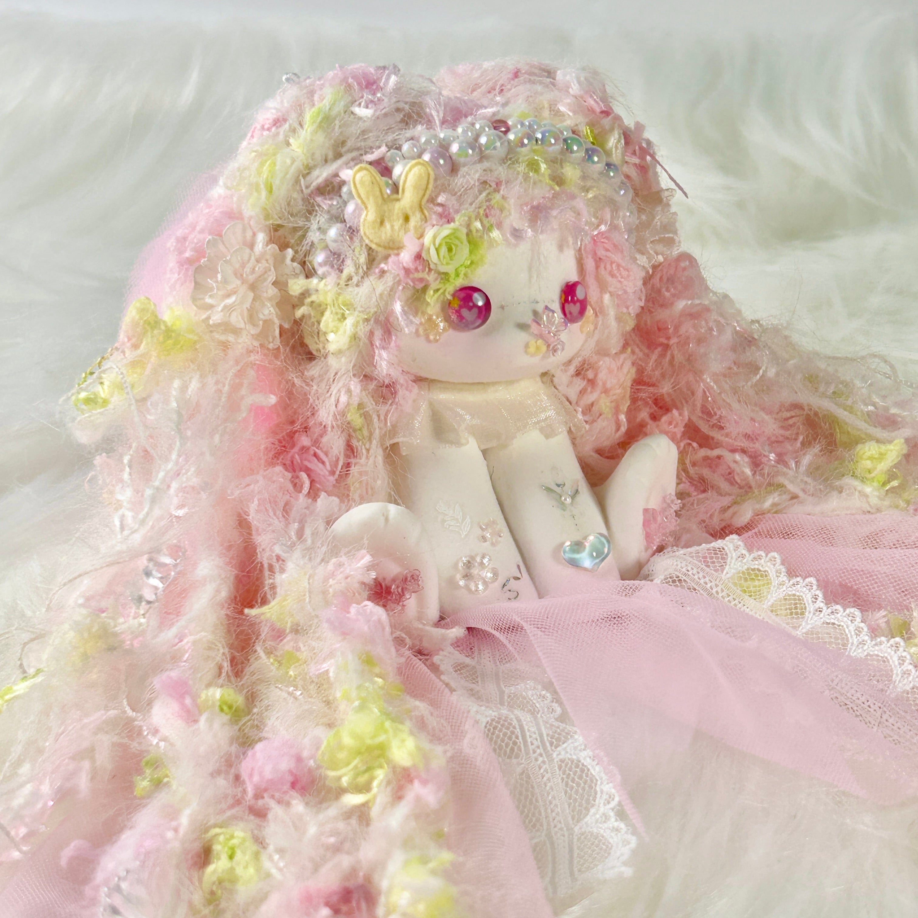 Spring Peach Candy Bunny Squishy Toy （one-of-a-kind)