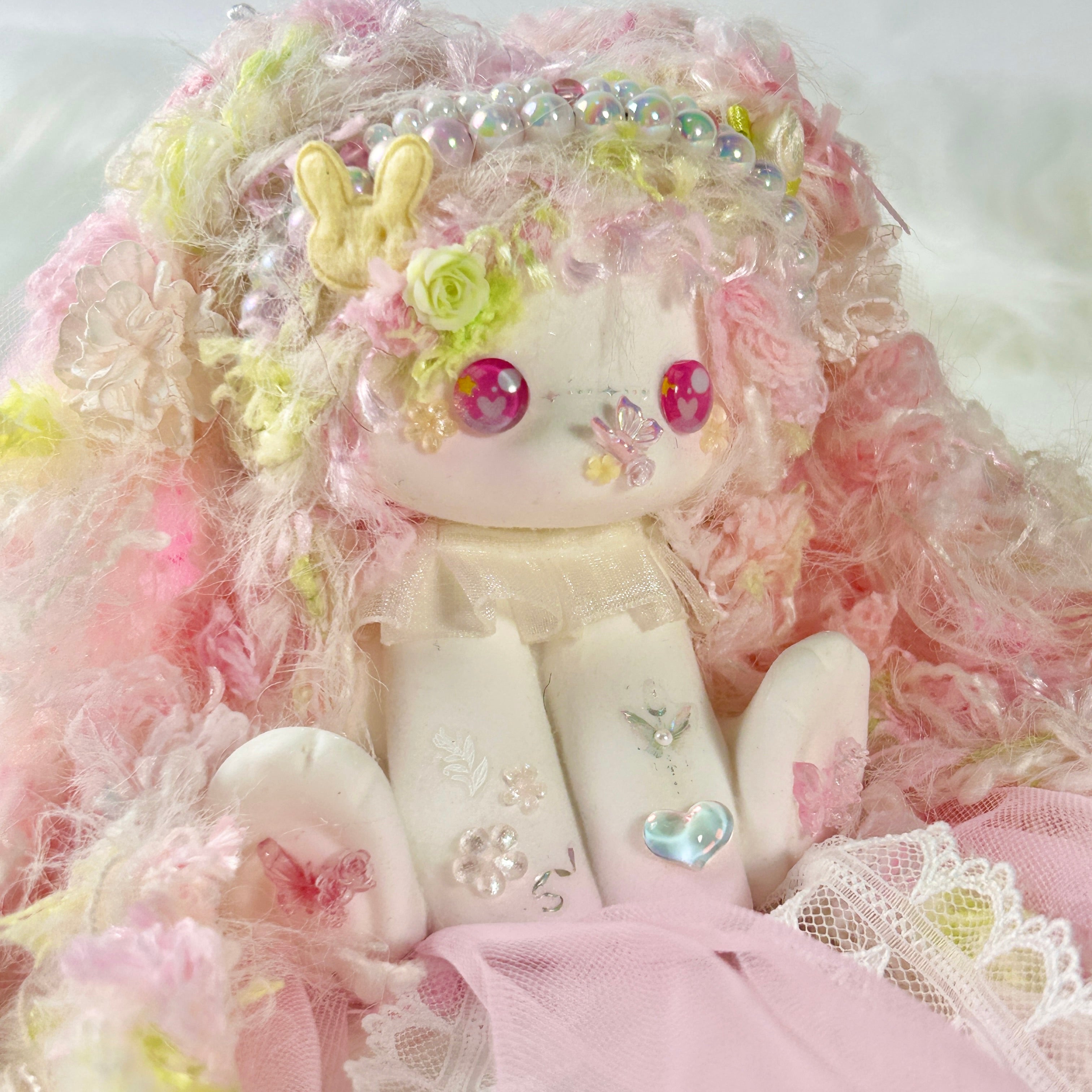 Spring Peach Candy Bunny Squishy Toy （one-of-a-kind)