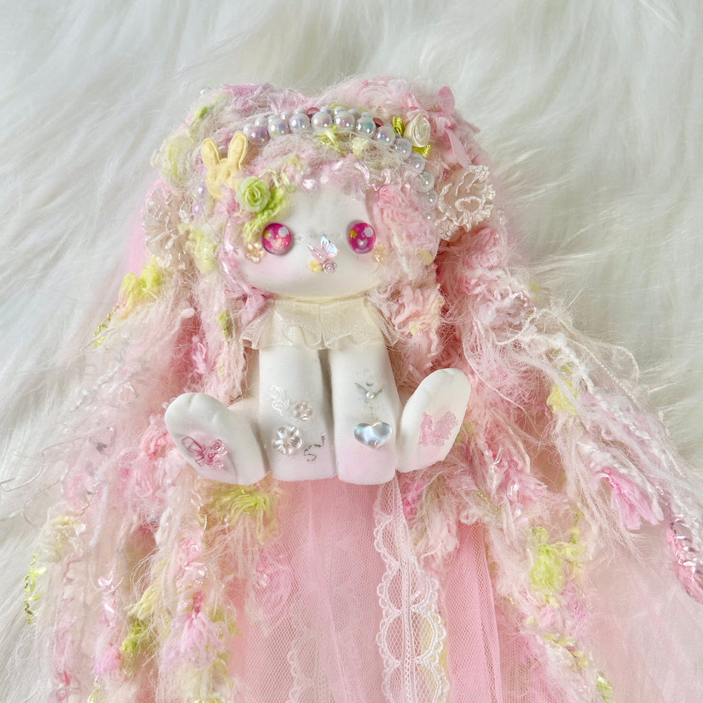 Spring Peach Candy Bunny Squishy Toy （one-of-a-kind)