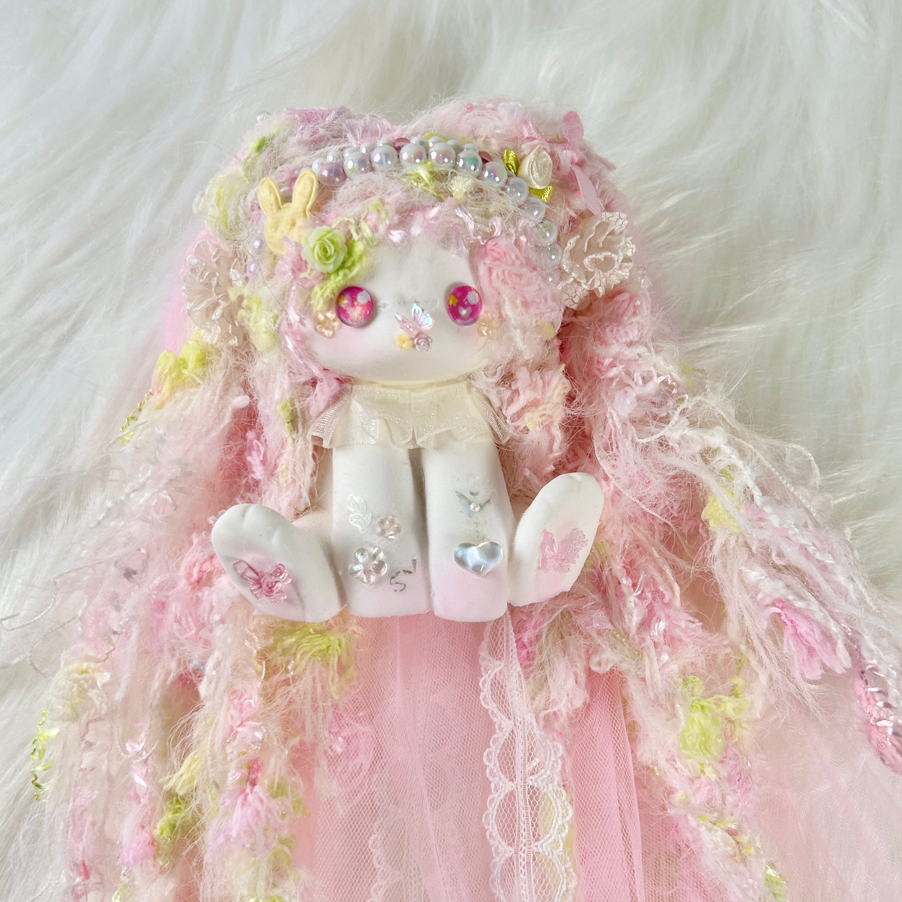 Spring Peach Candy Bunny Squishy Toy （one-of-a-kind)