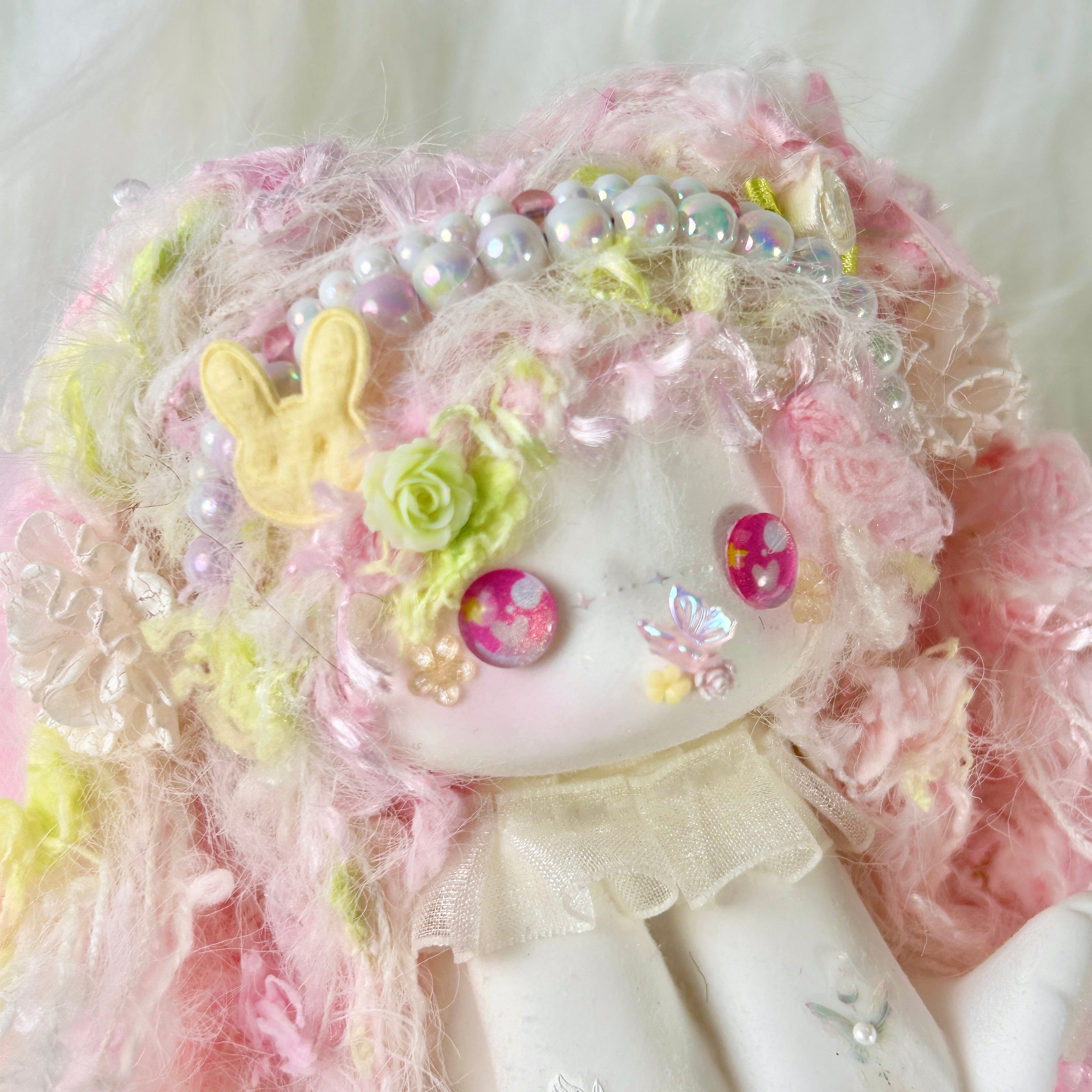 Spring Peach Candy Bunny Squishy Toy （one-of-a-kind)