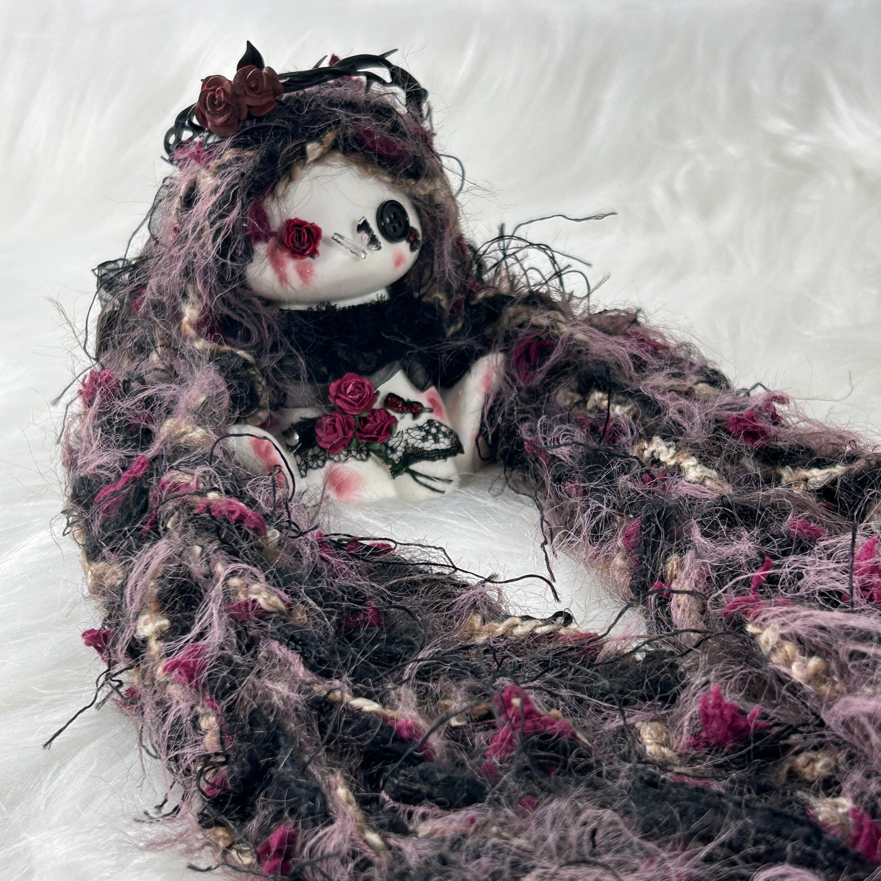 Midnight Rose Doll Bunny Squishy Toy （one-of-a-kind)