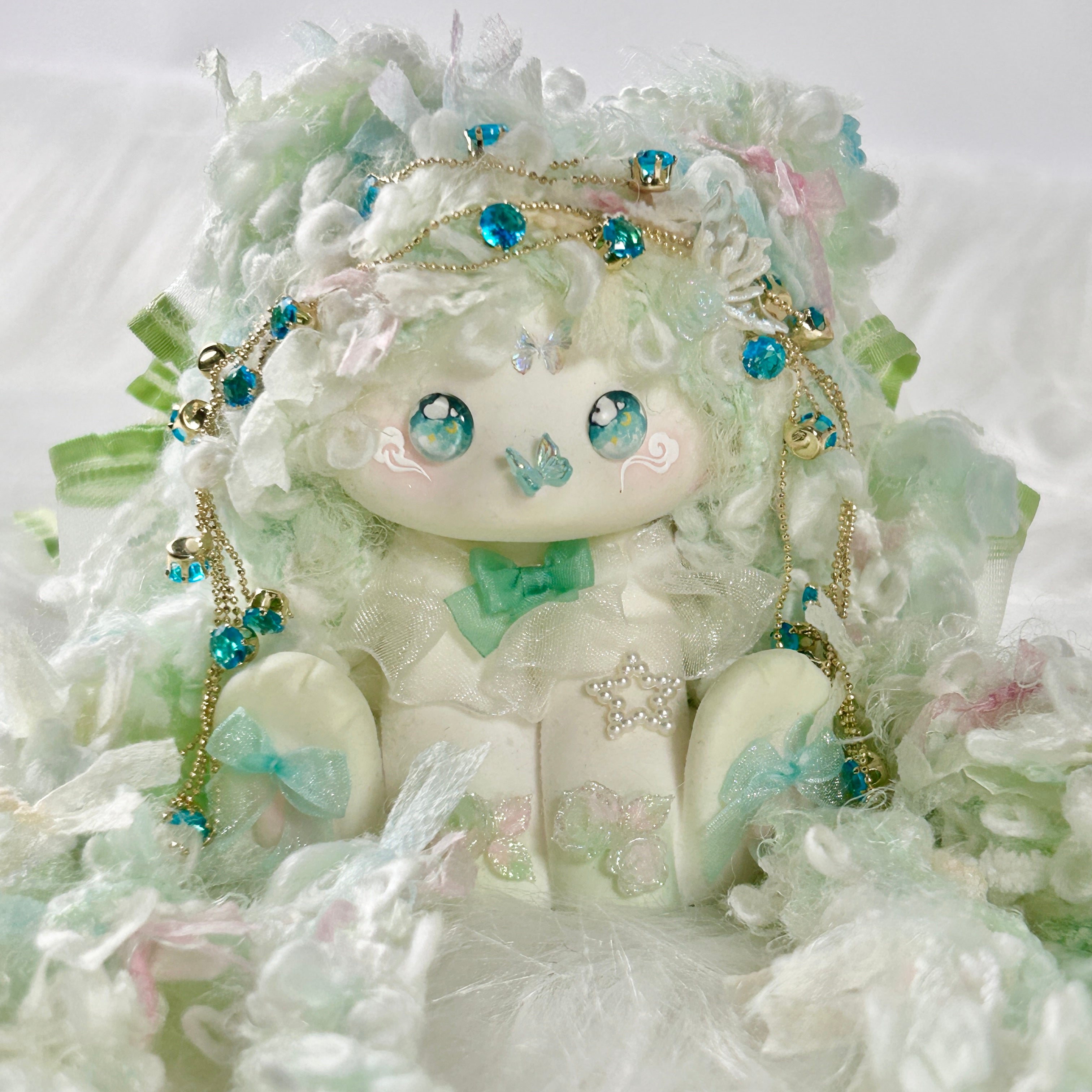 Moonlit Sea Mermaid Bunny Squishy Toy （one-of-a-kind)