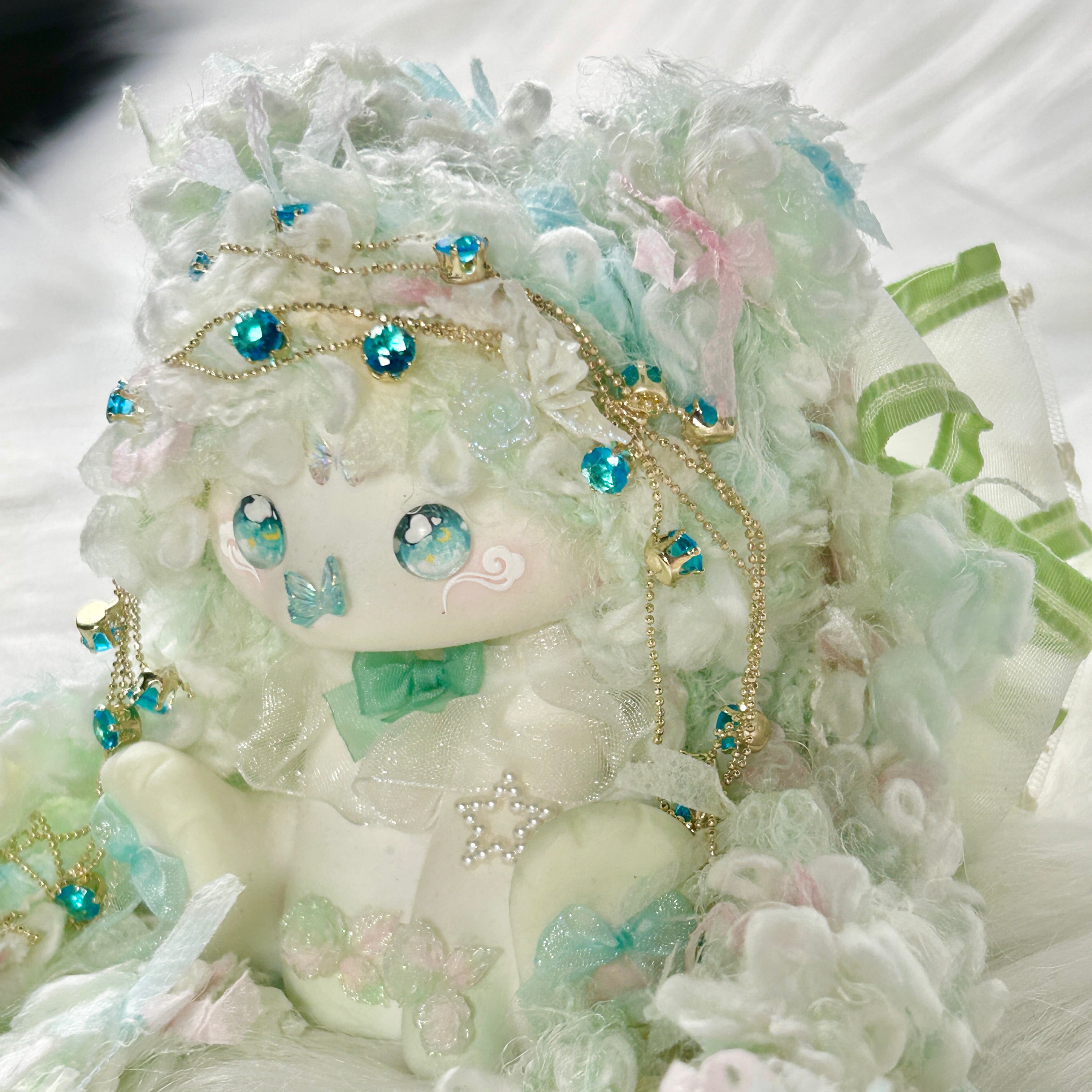 Moonlit Sea Mermaid Bunny Squishy Toy （one-of-a-kind)