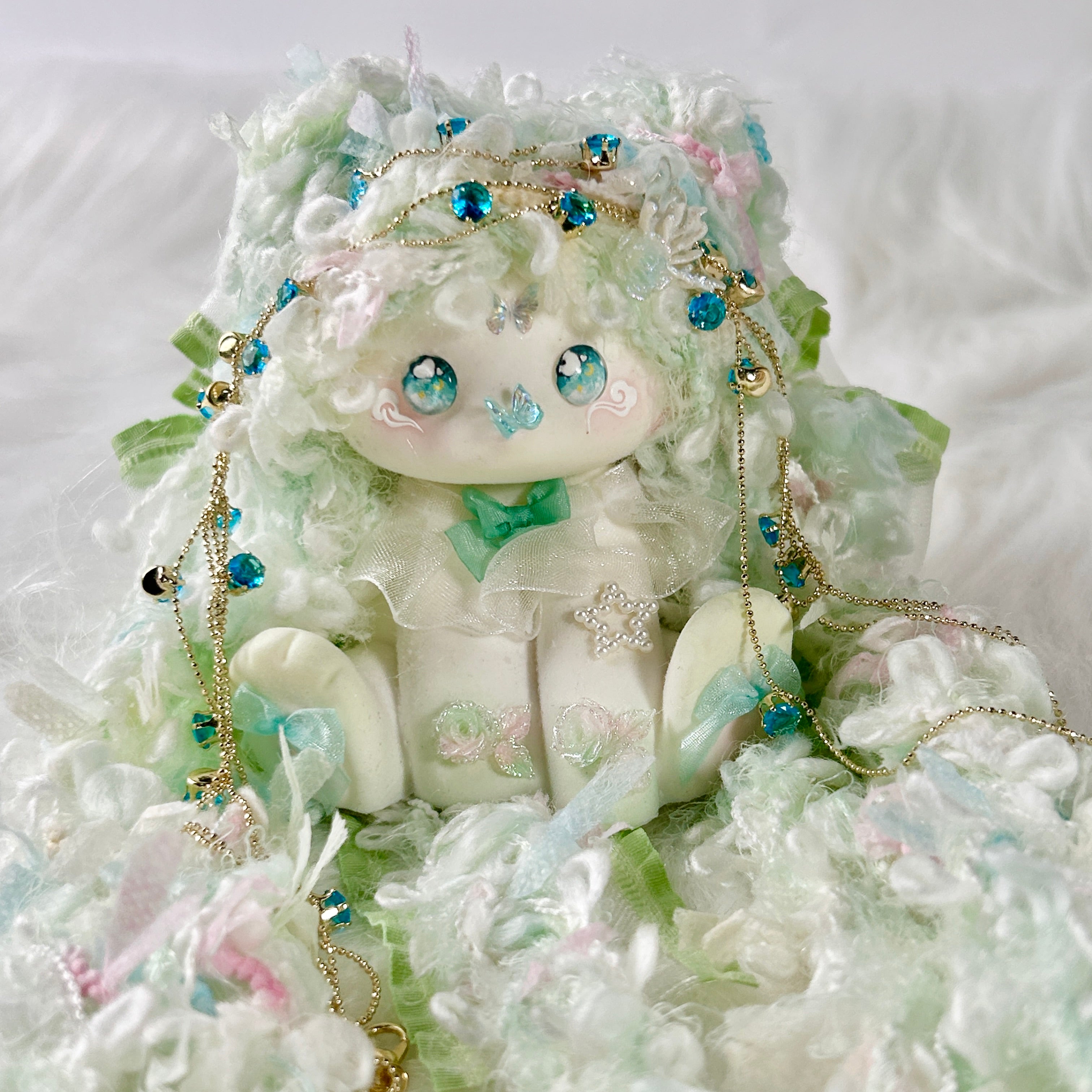 Moonlit Sea Mermaid Bunny Squishy Toy （one-of-a-kind)