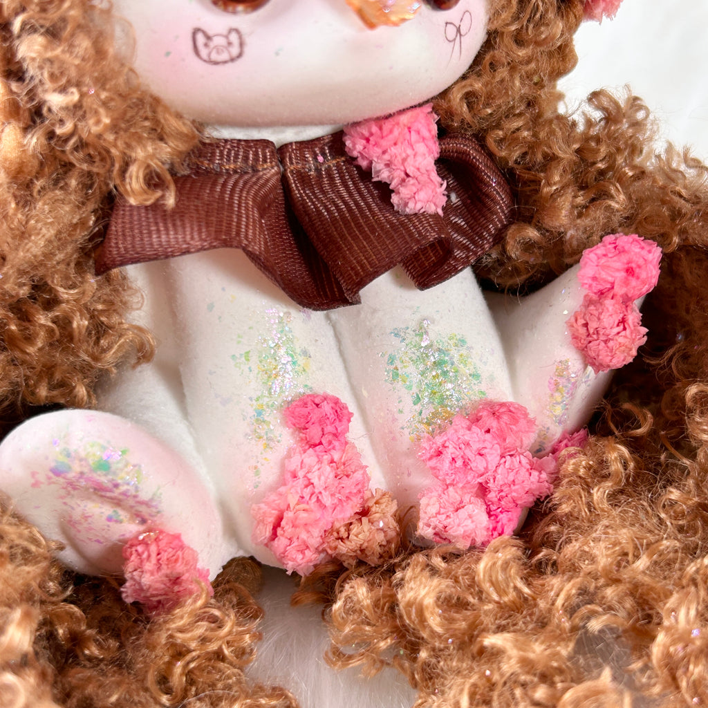 Curly Cocoa Bear Bunny Squishy Toy （one-of-a-kind)