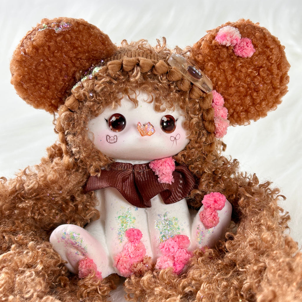 Curly Cocoa Bear Bunny Squishy Toy （one-of-a-kind)