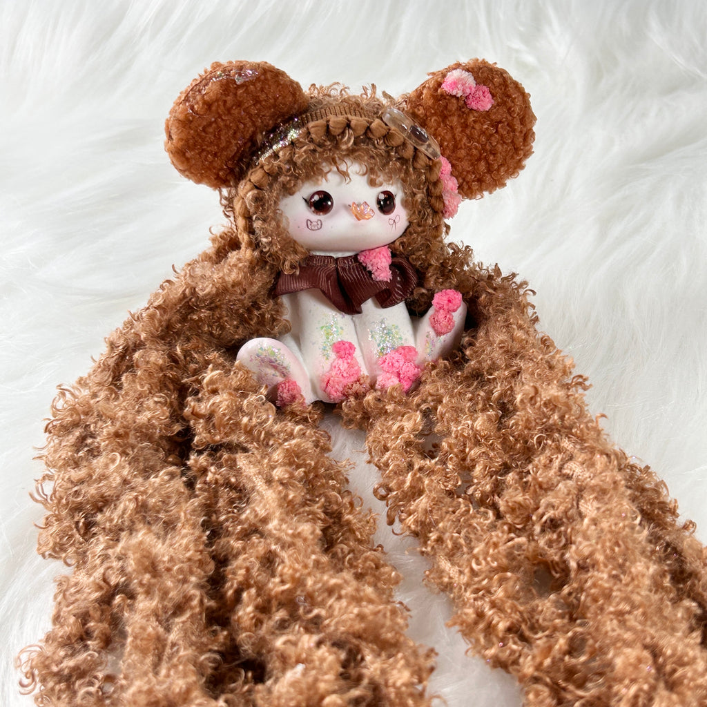 Curly Cocoa Bear Bunny Squishy Toy （one-of-a-kind)