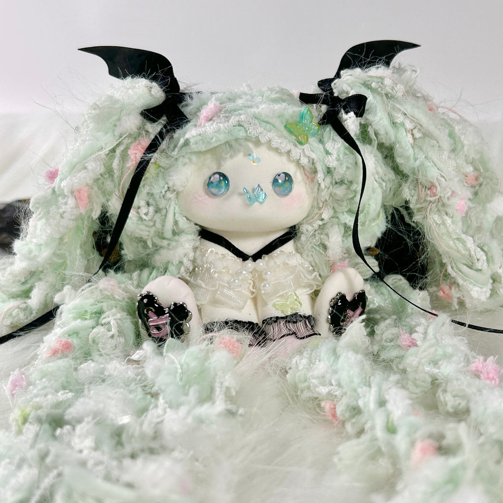 Mint Twin-Tail Little Demon Bunny Squishy Toy （one-of-a-kind)