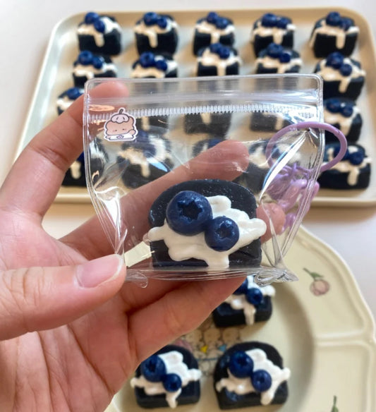 Mini Blueberry Chocolate Toast Squishy Toy