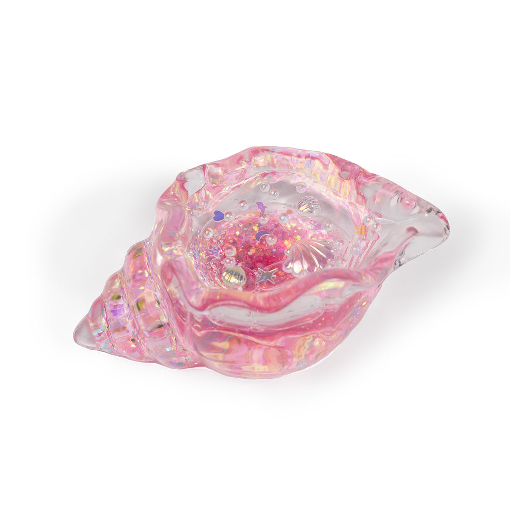Sequined Transparent Conch Sea Shell Squishy Toy