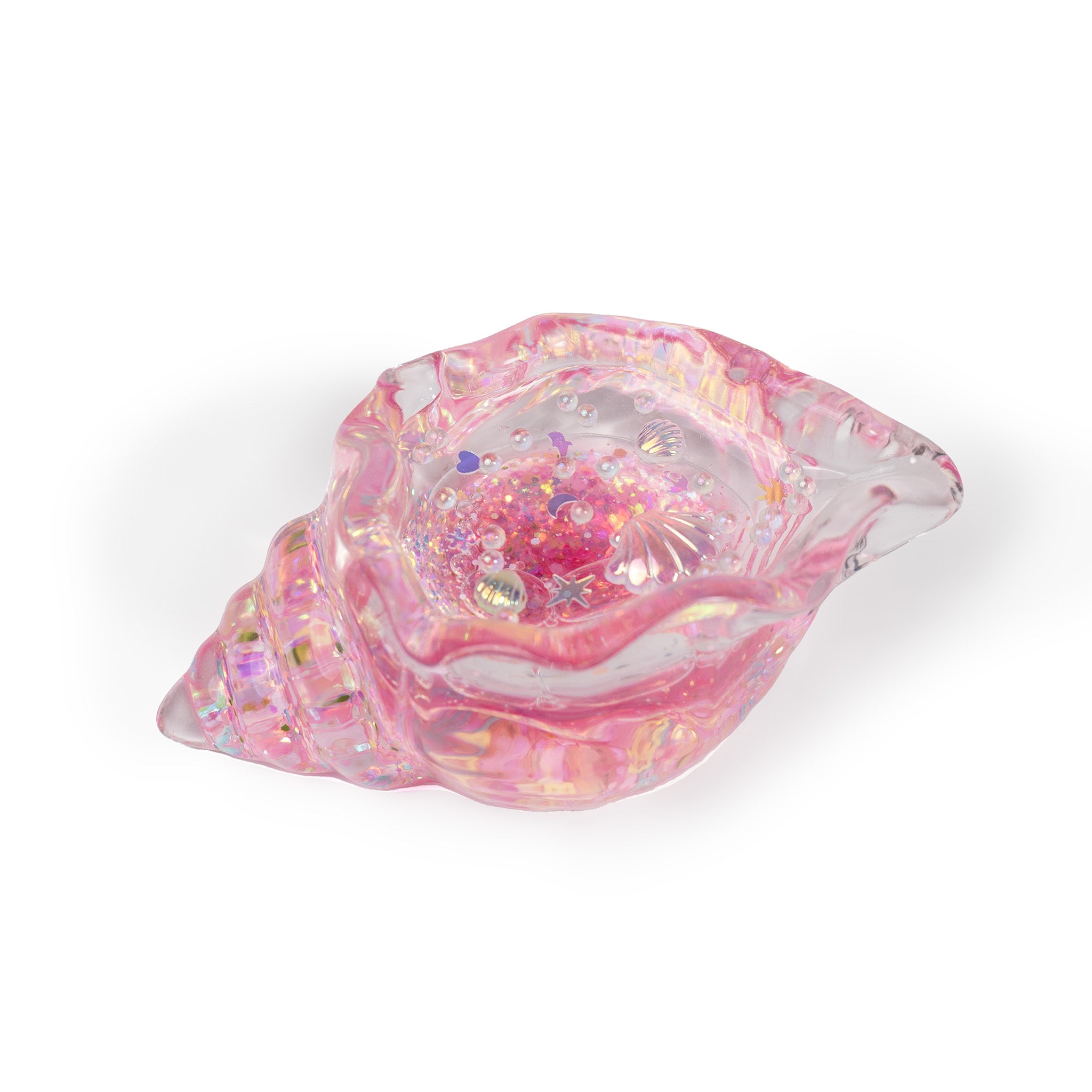 Sequined Transparent Conch Sea Shell Squishy Toy