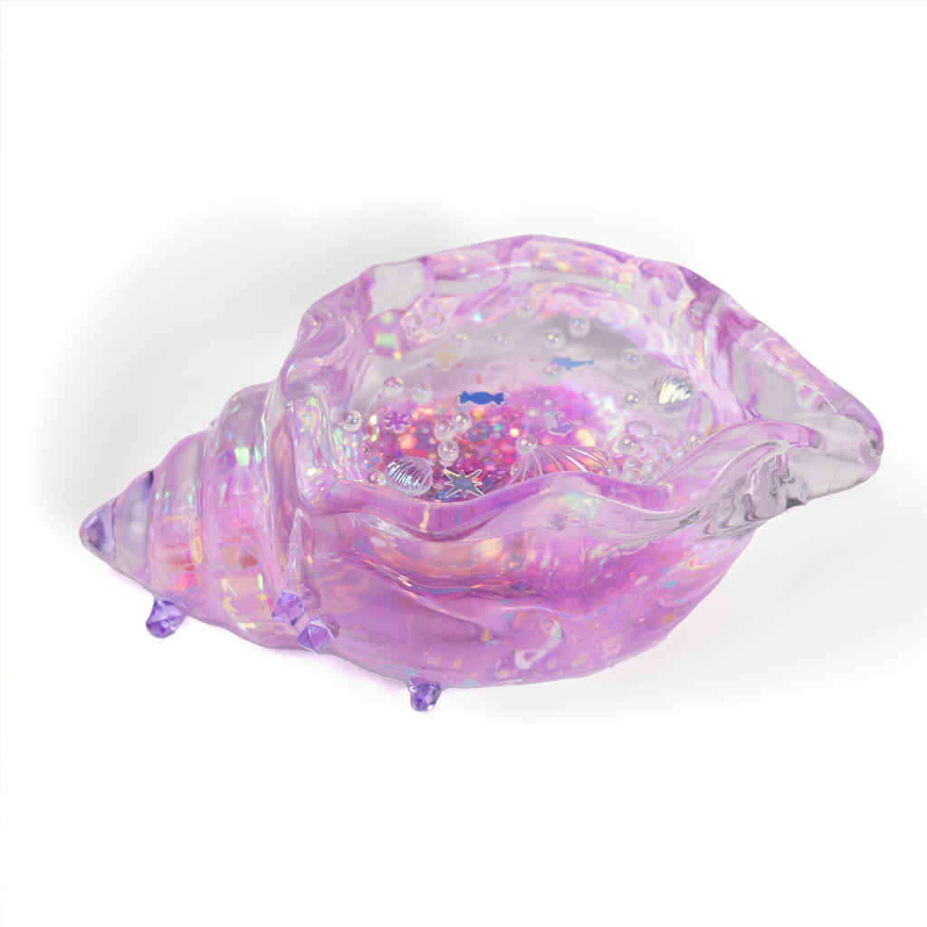 Sequined Transparent Conch Sea Shell Squishy Toy