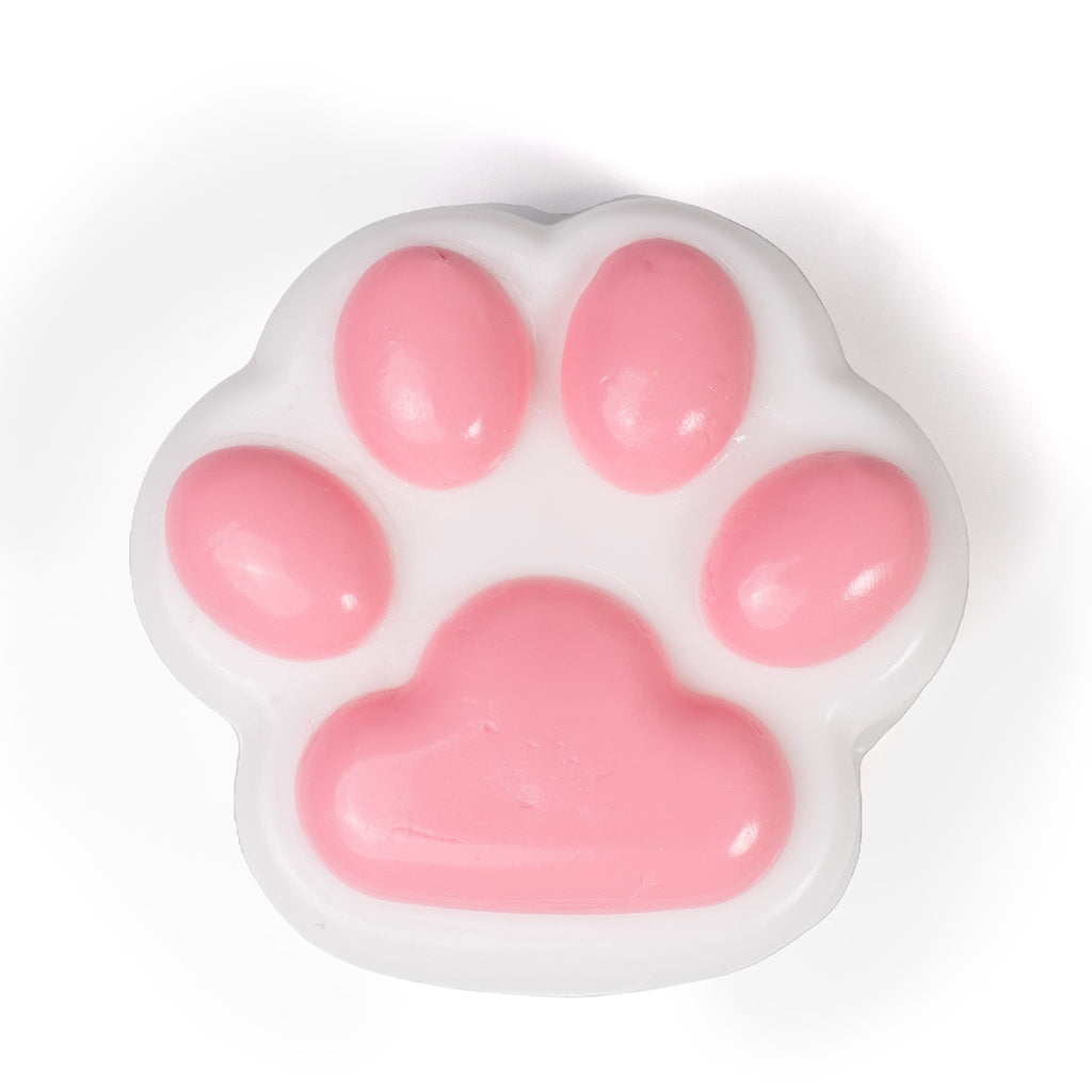 Small White pink Catpaw Squishy Toy